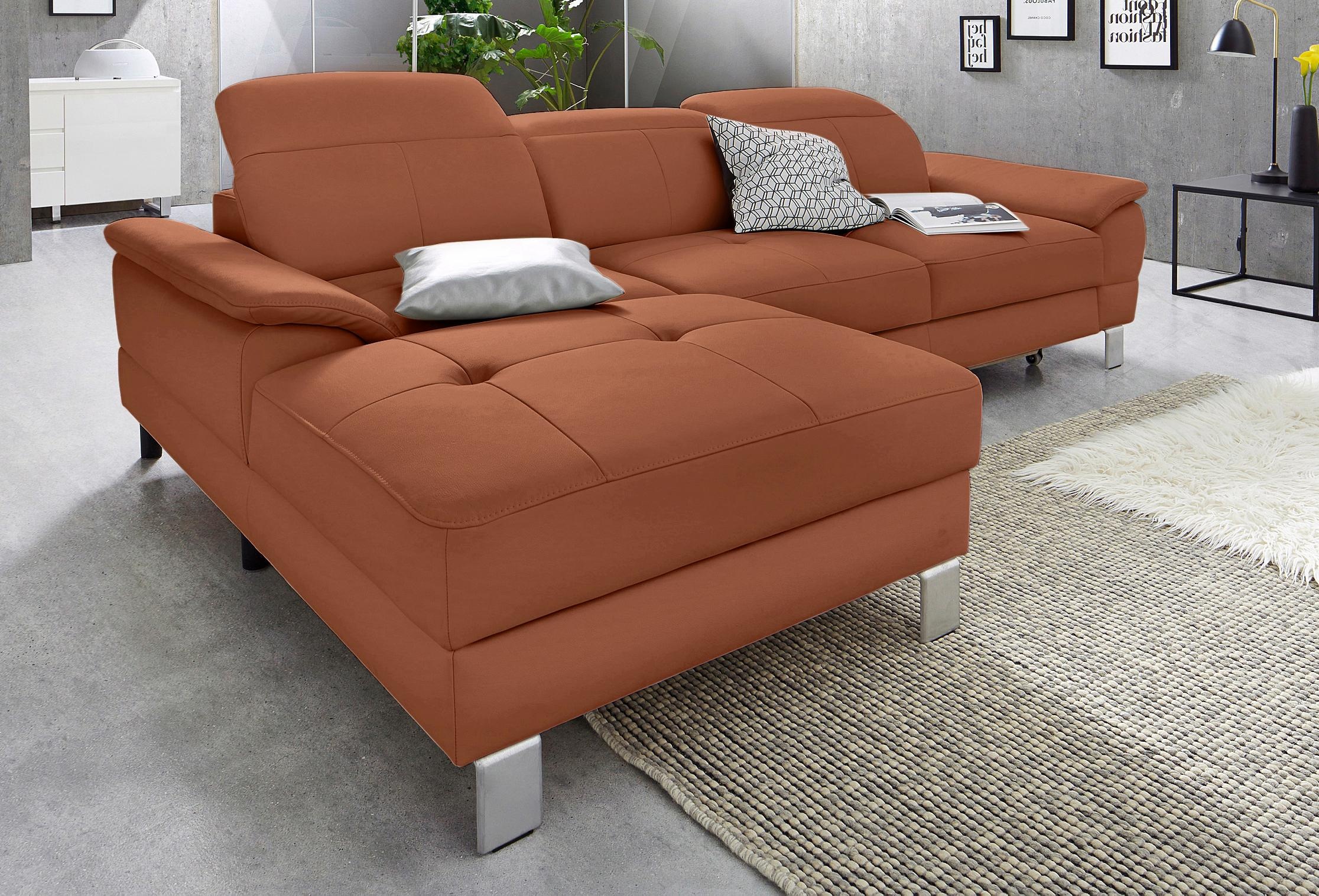 exxpo - sofa fashion Ecksofa »Mantua 2, inkl. Kopf- bzw. Rückenverstellung, bequem, L-Form«, wahlweise mit Bettfunktion und Bettkasten, tolle Verarbeitungsdetails
