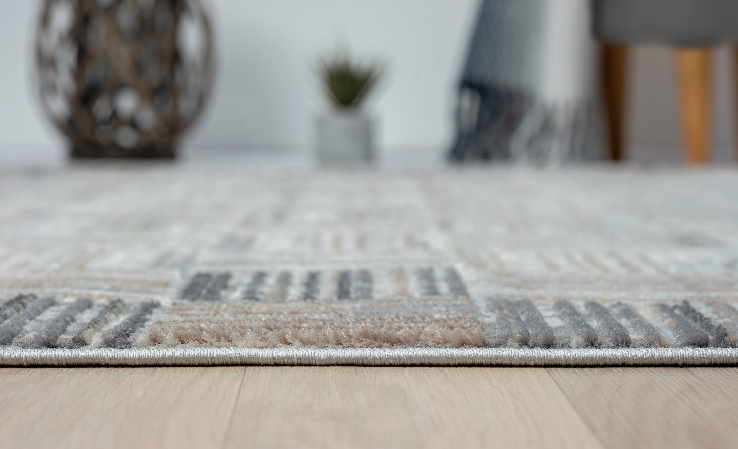 OTTO home Teppich »Yasmin, LAGERRÄUMUNG!« rechteckig 8 mm Höhe Kurzflor, modernes Design, mit Bordüre, pflegeleicht, Wohnzimmer