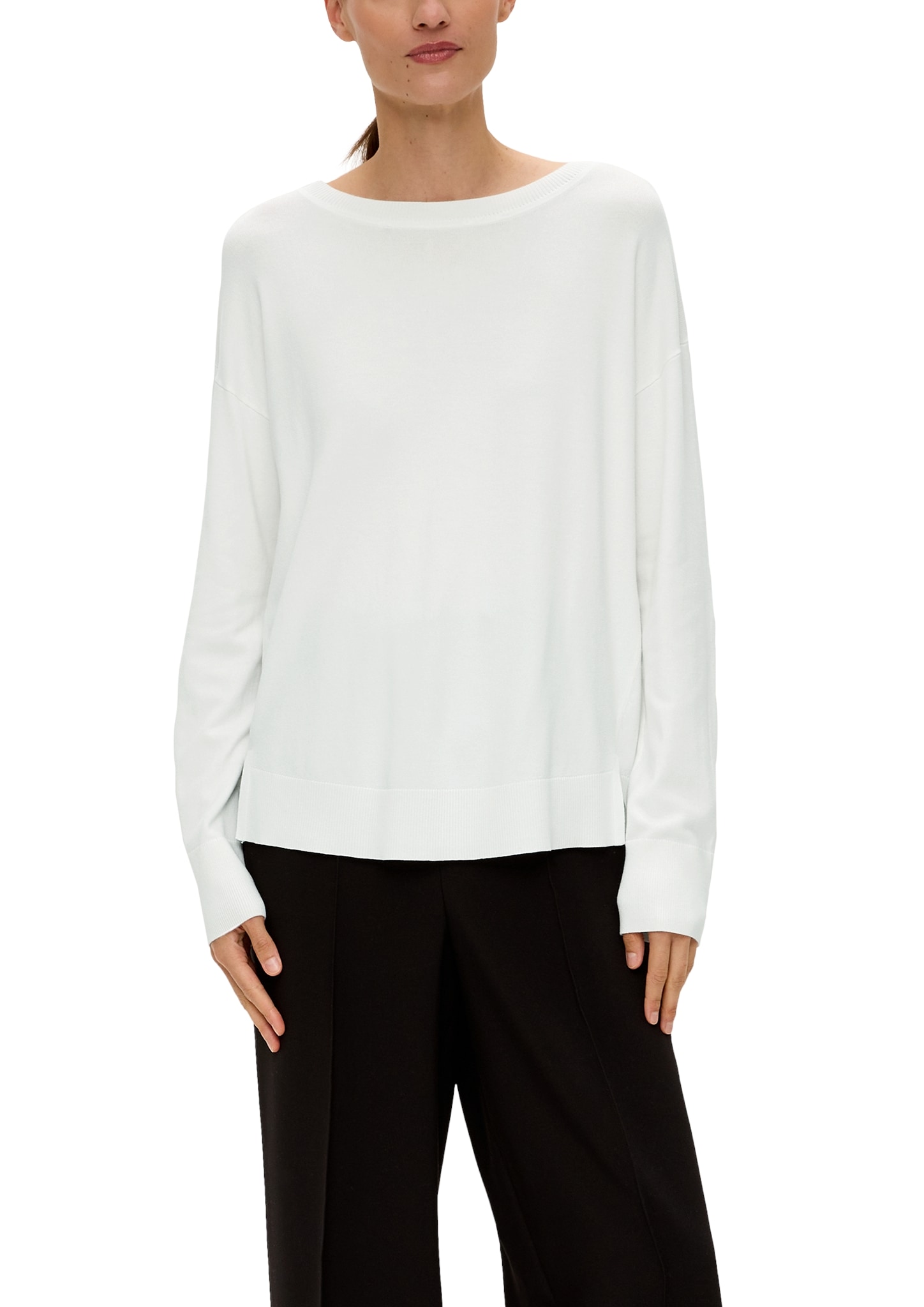 Longpullover, mit Drop-Shoulder Look