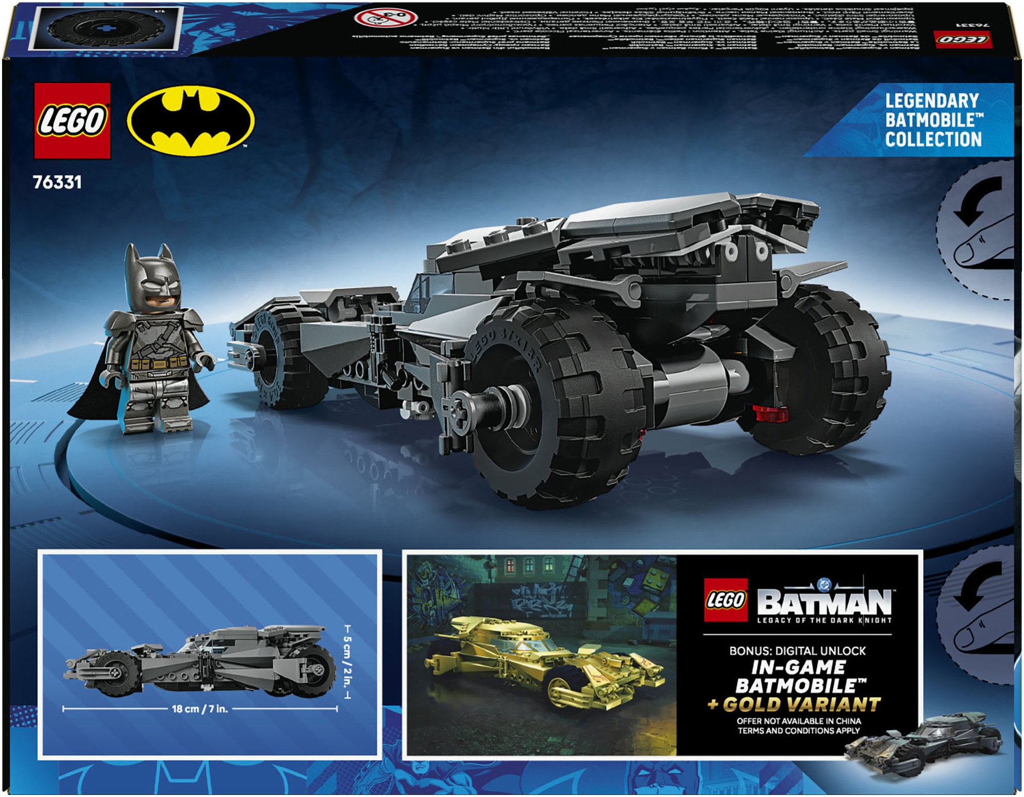 LEGO® Konstruktionsspielsteine »Batman vs. Superman: Batmobil (76331), LEGO Super Heroes«