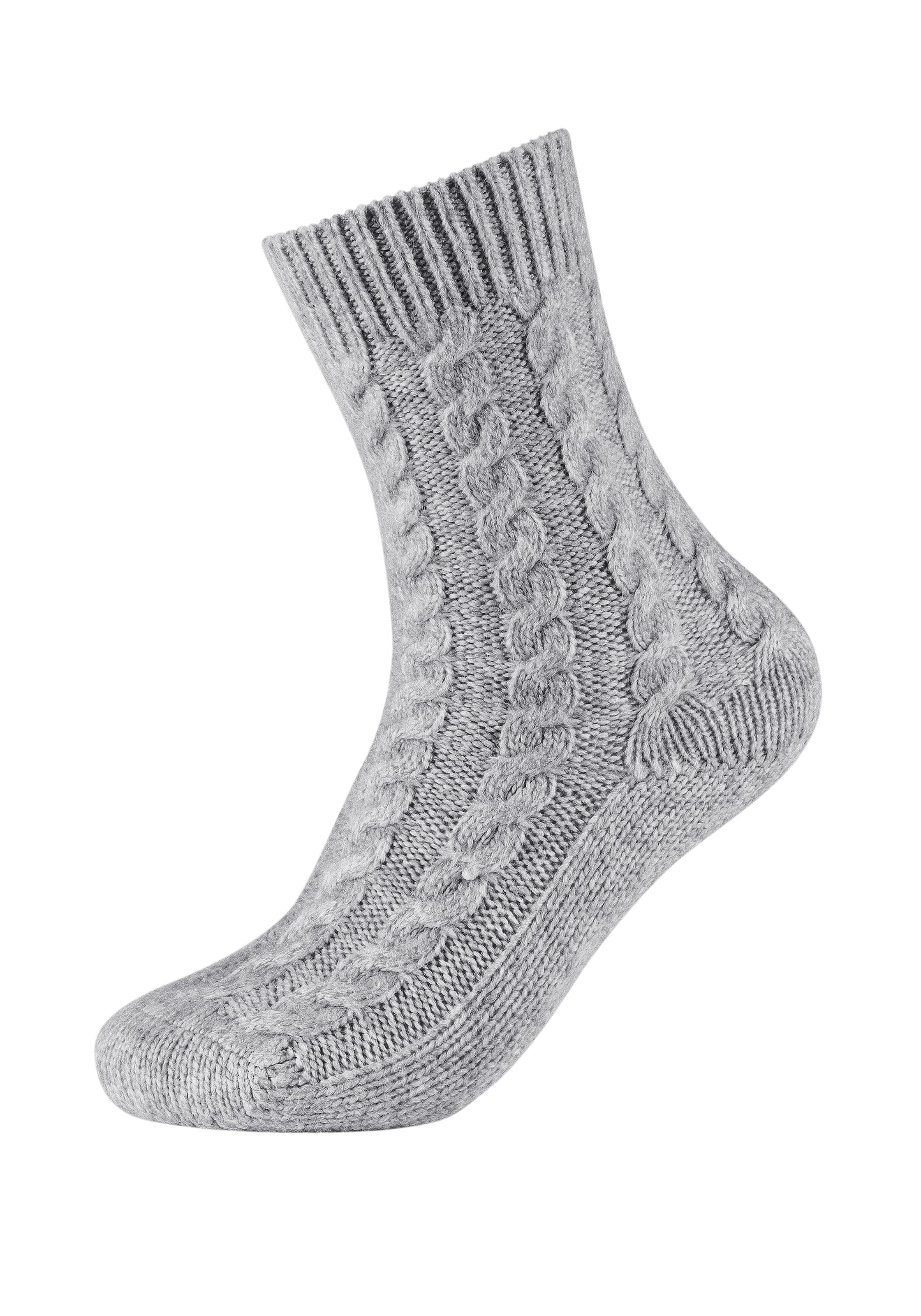 Camano Socken »warm & cozy«, (2 Paar), mit Zopfmuster, Rippenbündchen