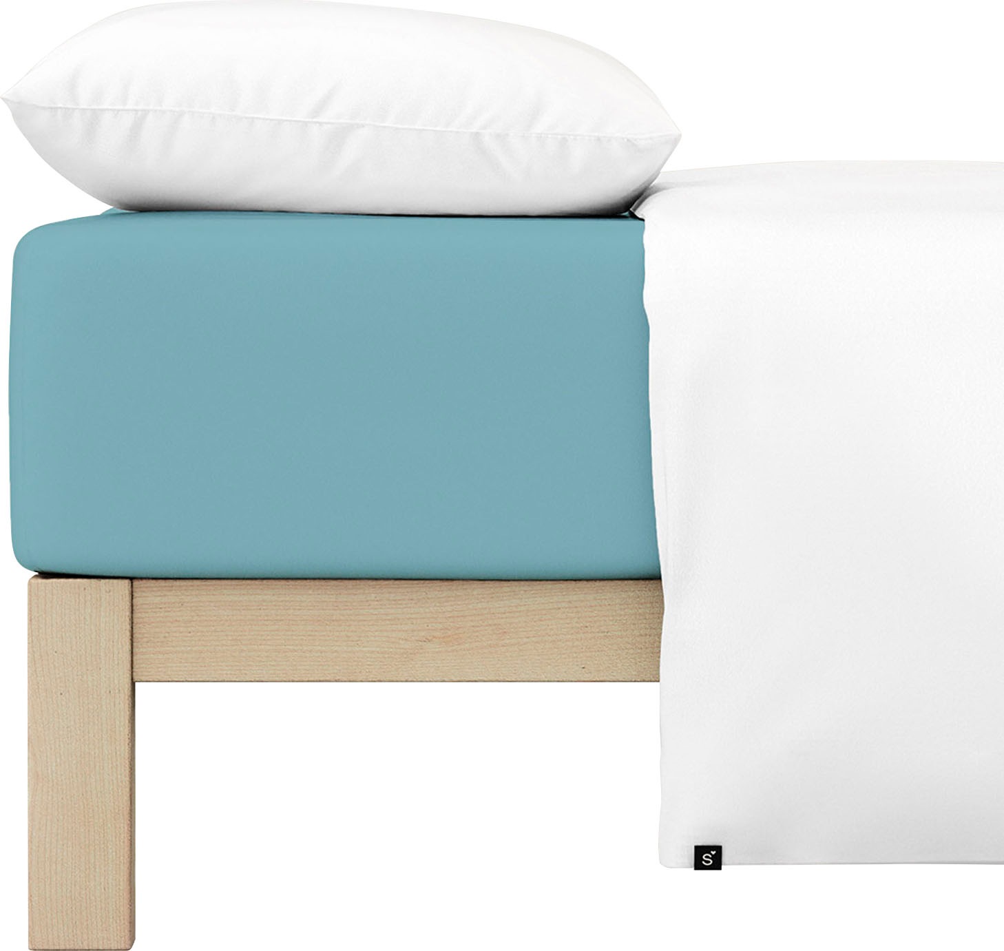 Schlafgut Spannbettlaken »PURE Bio-Baumwolle mit Elasthan, dehnbar blickdicht, straff, Bettlaken«, PREMIUM Laken für Matratzen bis 30cm Höhe, in 90x200, 140x200, 180x200