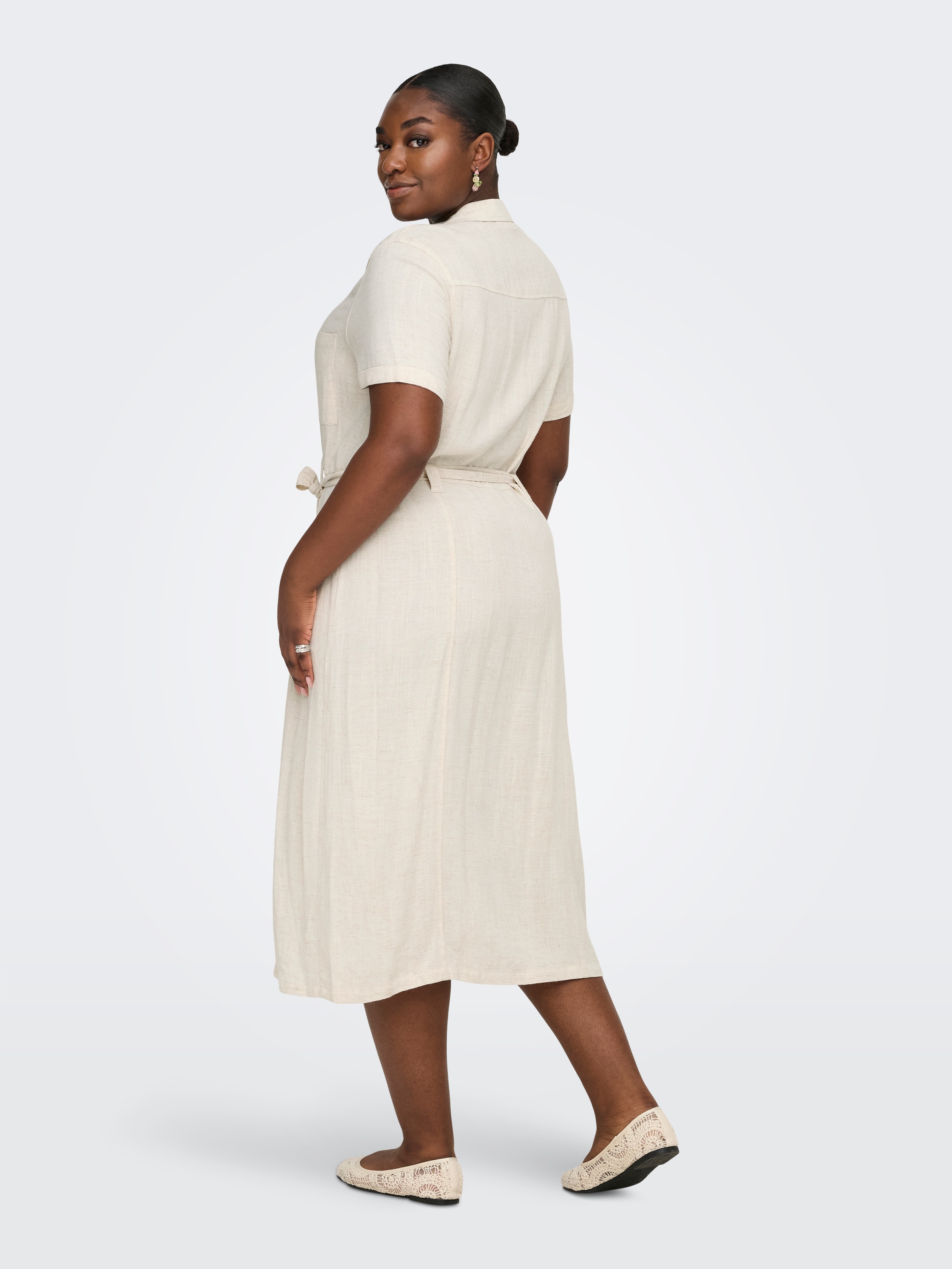 ONLY CARMAKOMA Blusenkleid »CARSIESTA SS LIN BL SHIRT DRESS PNT NOOS«