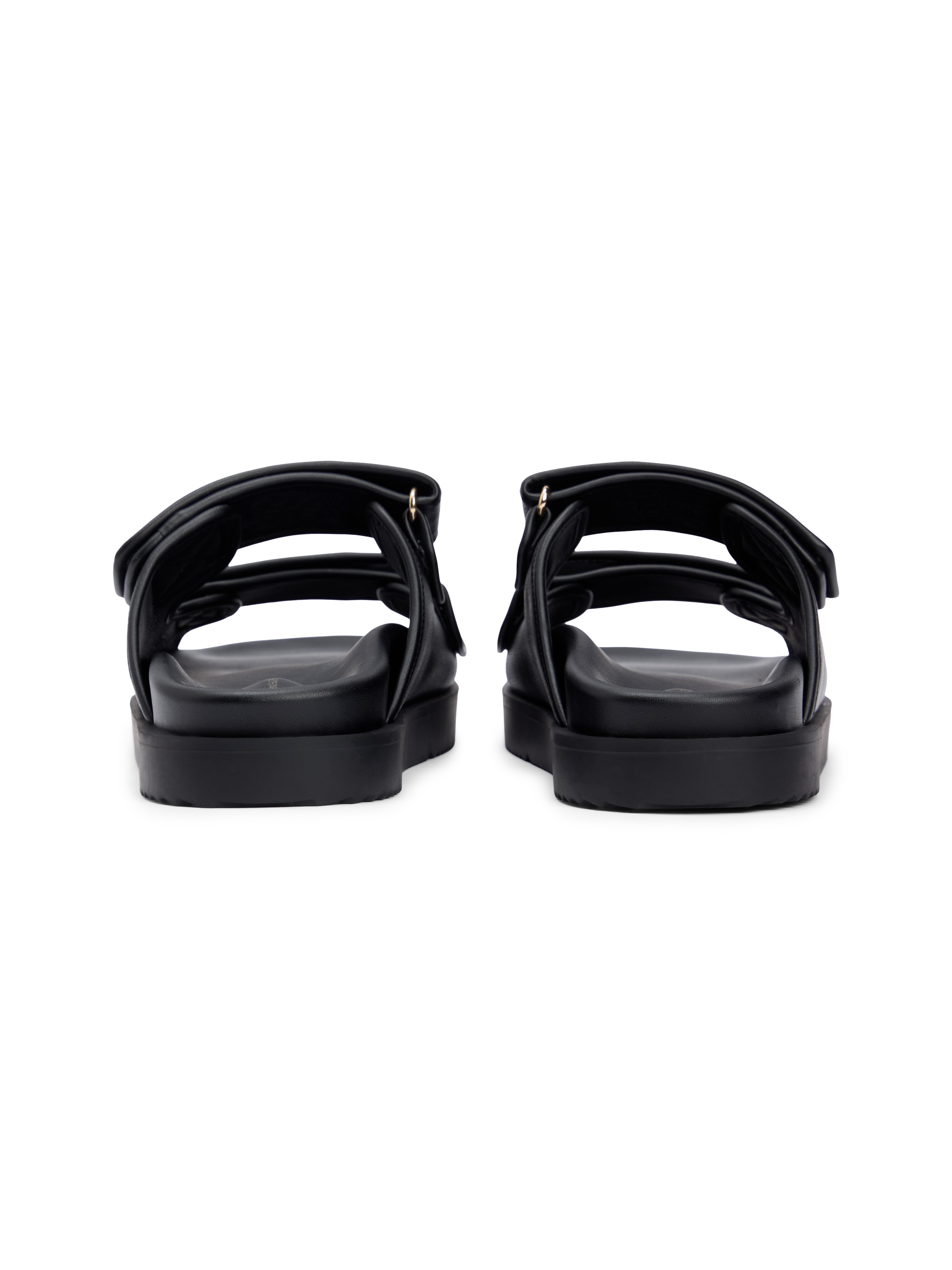 Tommy Hilfiger Pantolette »DOUBLE STRAP LEATHER SANDAL«  Plateau, Sommerschuh, Schlupfschuh mit zwei Klettverschlüssen