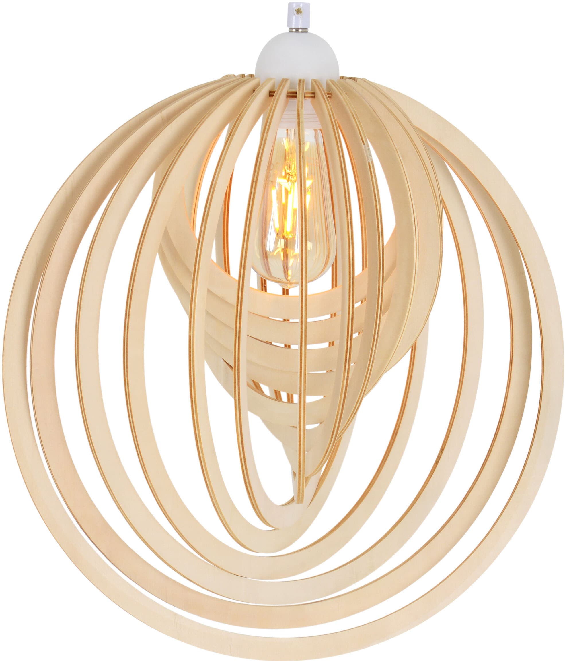 näve Pendelleuchte »Armella« E27 1 Stk. Holz hellbraun, exkl. 1x E27 max. 40 W, H: ca. 145cm / D: ca. 40cm