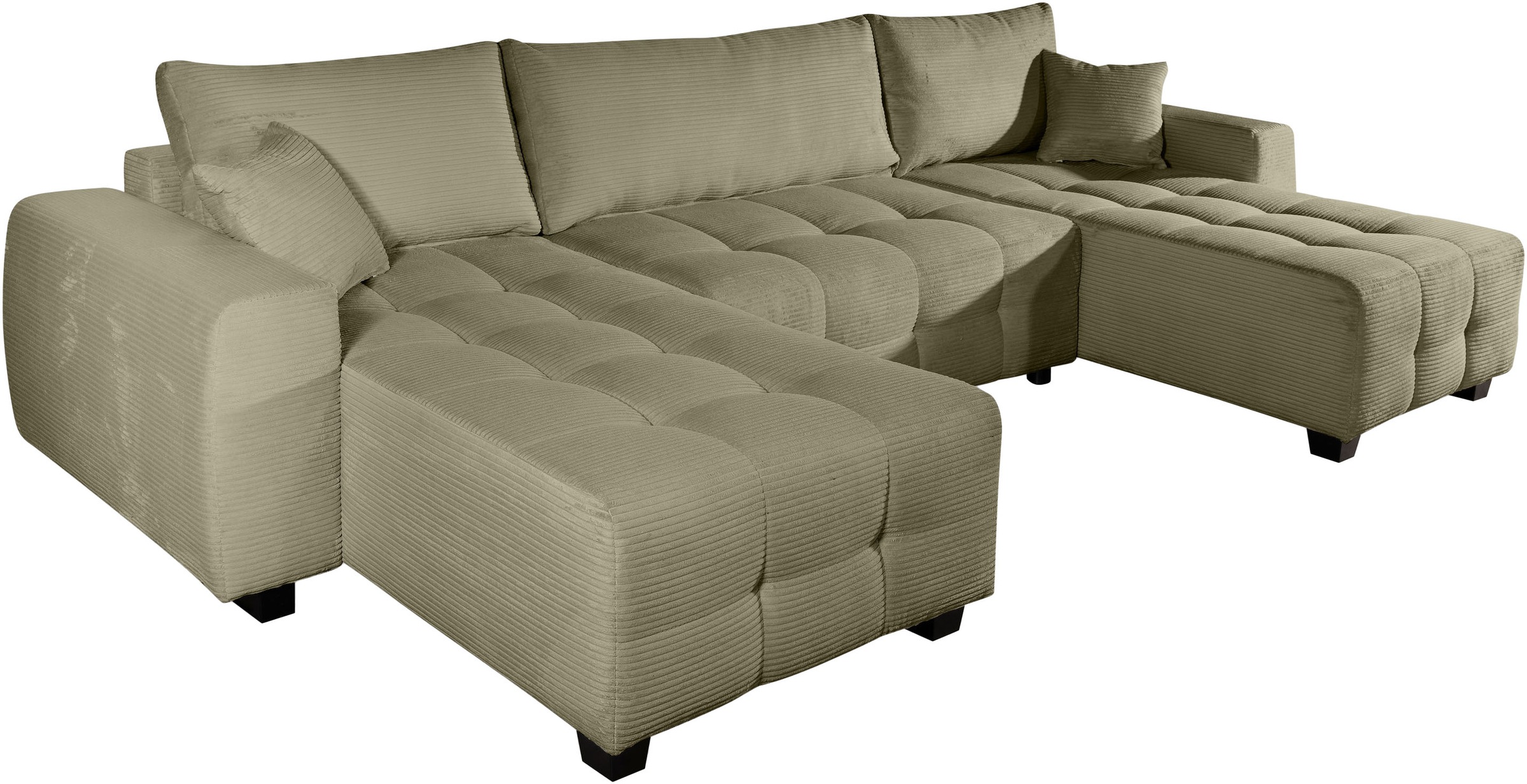 OTTO home Wohnlandschaft »Bella U-Form, Breite 314 cm« Wonlandschaft, Schlaffunktion,Bonnelfederkern,Rückenkissen