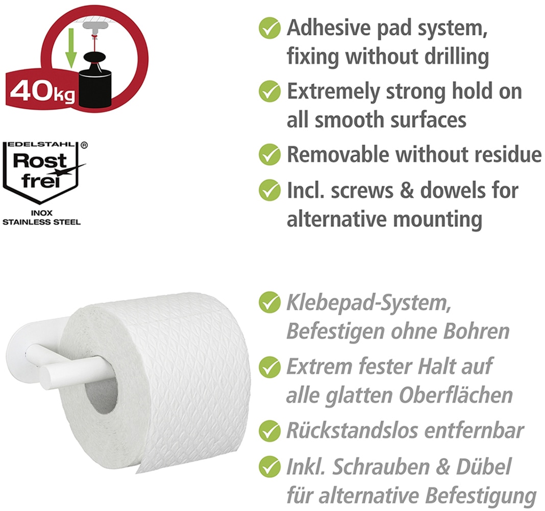 WENKO Toilettenpapierhalter »Turbo-Loc® Modell Orea«, aus Edelstahl, Befestigen ohne Bohren