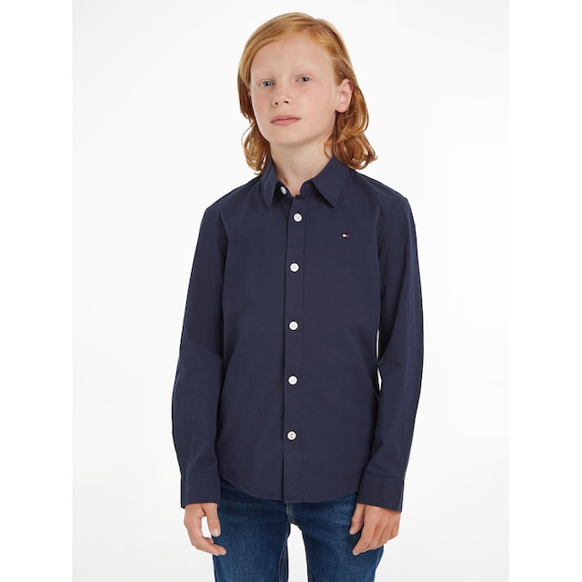 Tommy Hilfiger Langarmhemd »SOLID STRETCH POPLIN SHIRT L/S«, Kinder Kids  Junior MiniMe,für Jungen bestellen bei OTTO