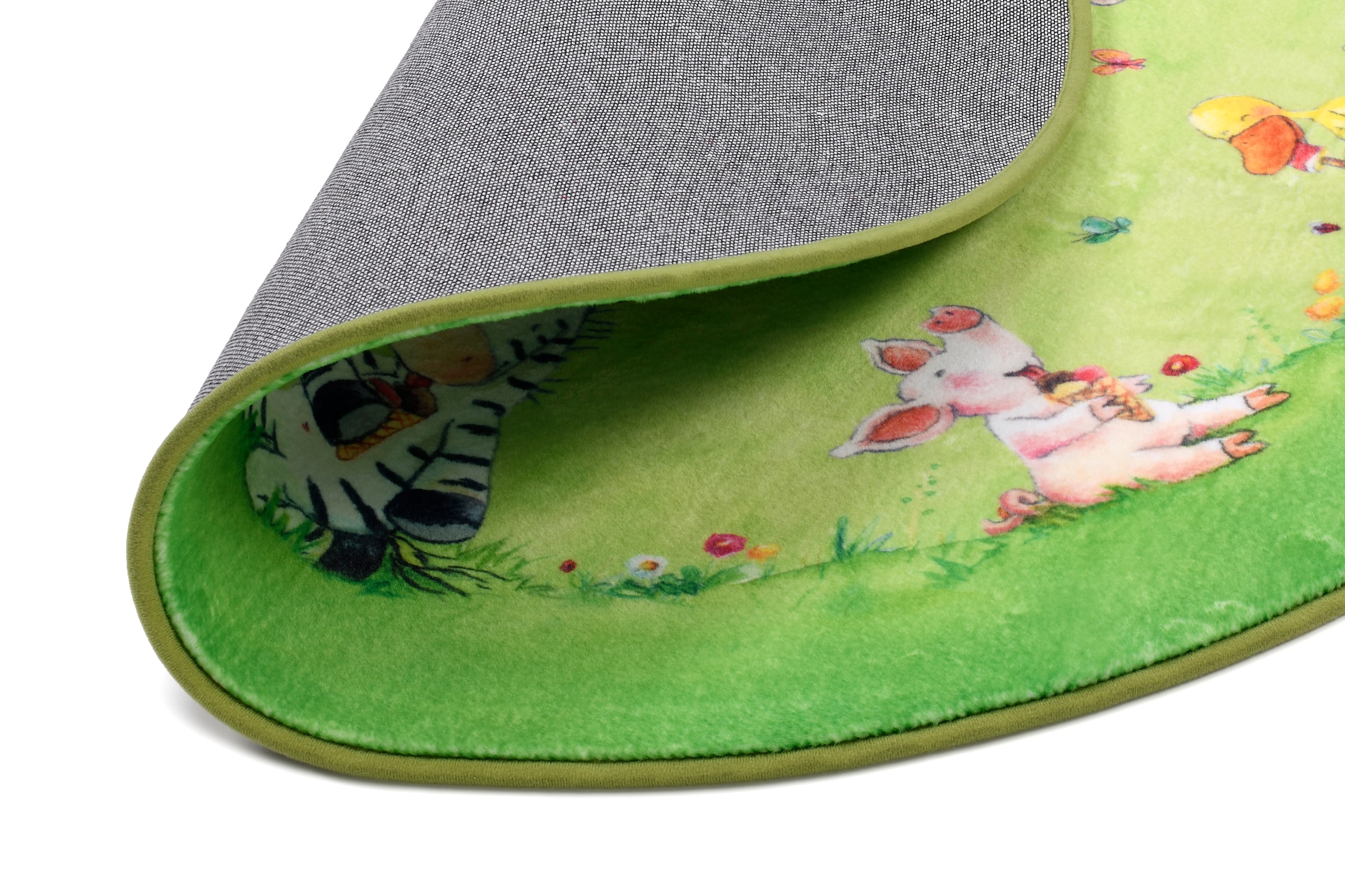 Die Lieben Sieben Kinderteppich »LS-M-233«, rund, 10 mm Höhe, bedruckt, niedliches Tier Motiv