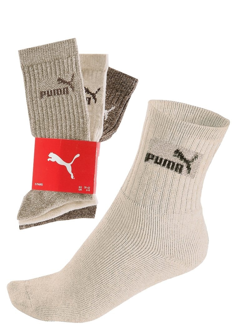 PUMA Freizeitsocken, (3 Paar), Atmungsaktiv, feuchtigkeitsregulierend, Stretchanteil