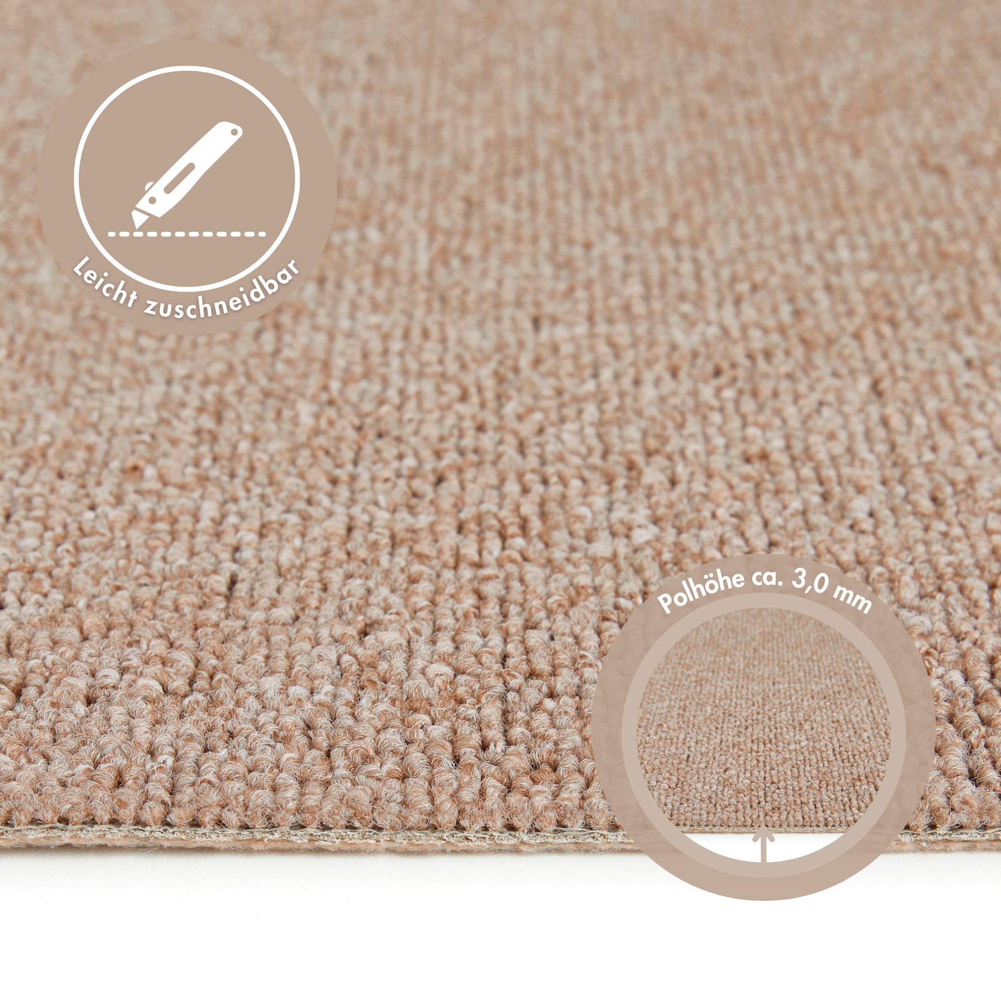 Andiamo Teppichboden »Luton, Feinschlinge, Made in Netherlands«, rechteckig, 4,5 mm Höhe, meliert, Breite 400 cm oder 500 cm, strapazierfähig & pflegeleicht