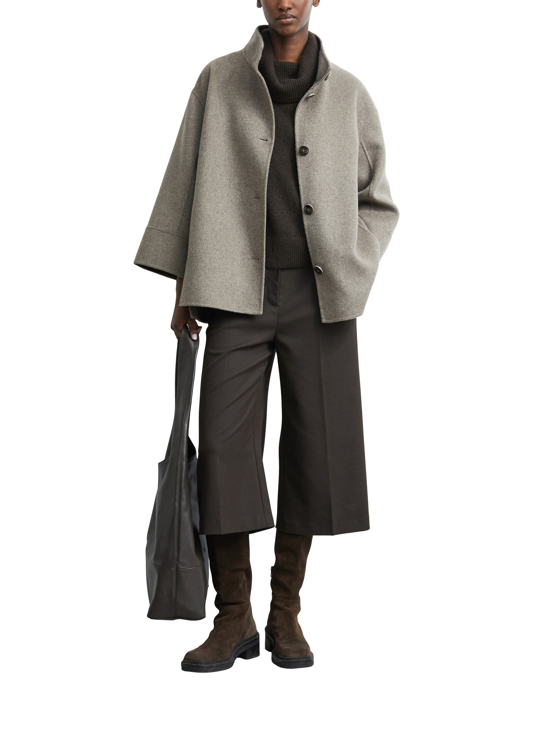 Comma Rollkragenpullover / Poncho-Pullover mit weitem Kragen, Loose Fit