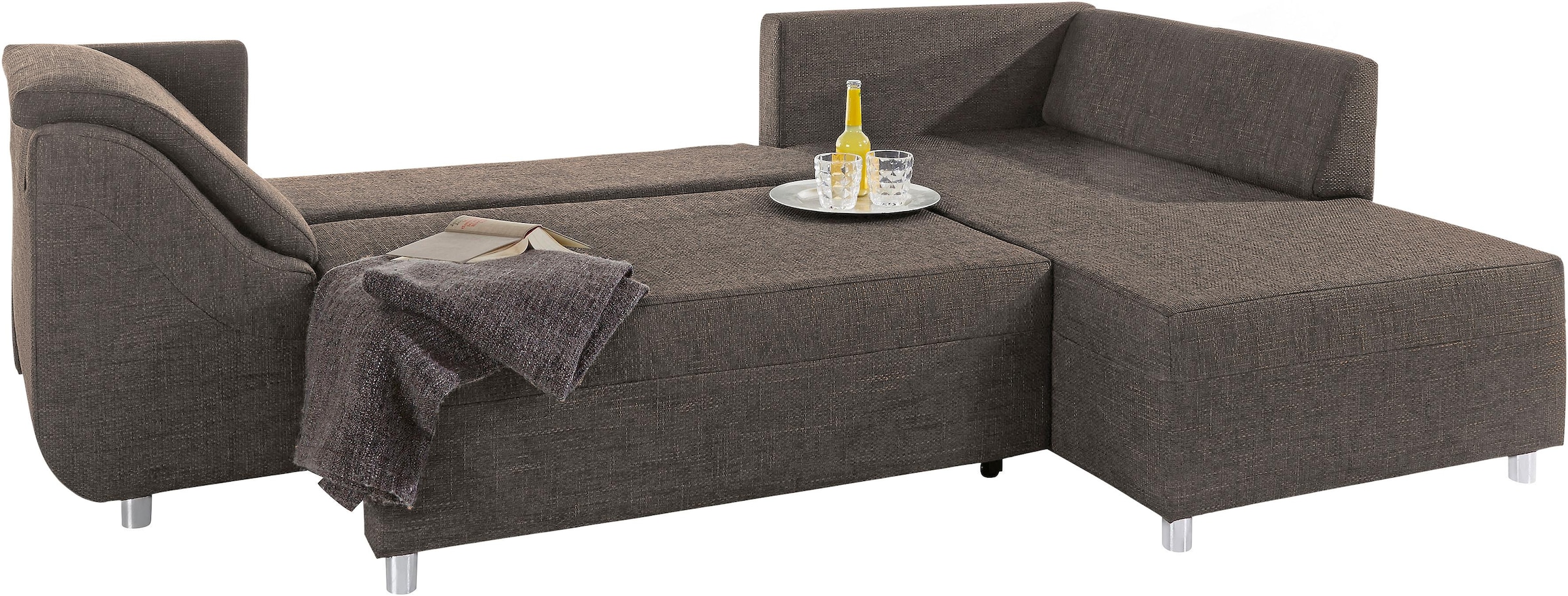 COLLECTION AB Ecksofa »Sally L-Form«, mit und ohne Bettfunktion, inklusive loser Rücken- und Zierkissen