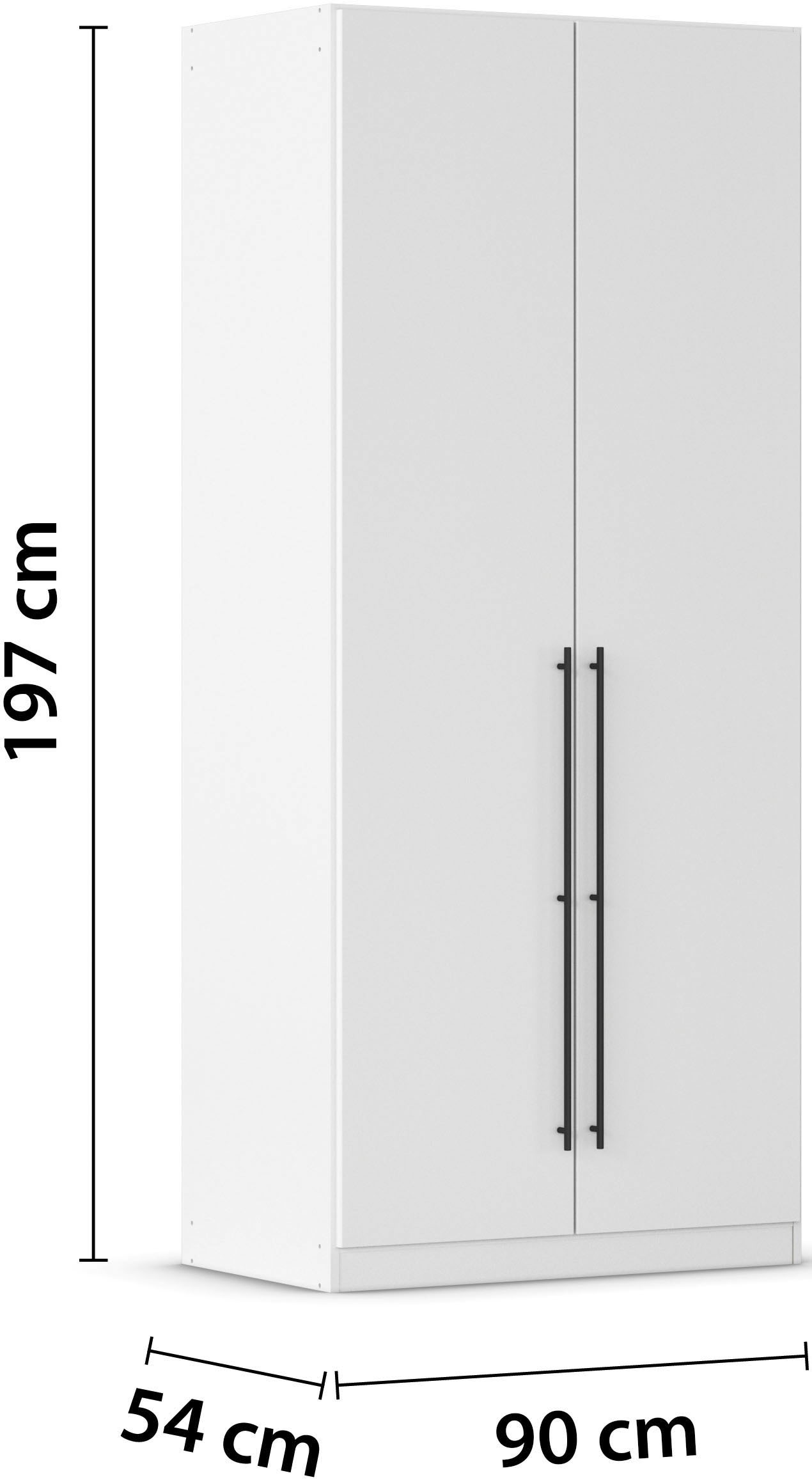 rauch Kleiderschrank »Drehtürenschrank Schrank Garderobe Wäscheschrank Schlafzimmer AVOLA« in 3 verschiedenen Ausstattungen BASIC/CLASSIC/PREMIUM,  mit hochwertigen Stangengriffen in Schwarz aus Metall MADE IN GERMANY