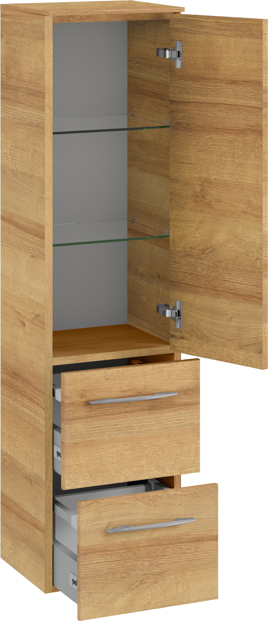 Saphir Badmöbel-Set »Cassca Sprint 4-teilig Mineralmarmor-Waschtisch mit LED-Spiegelschrank« 5 Stk. tlg.