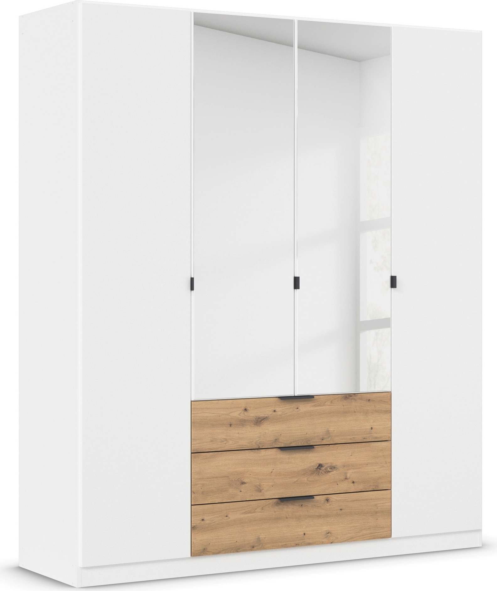 rauch Drehtürenschrank »Kleiderschrank Schrank Garderobe Schlafzimmerschrank DAVOA«, mit farblich abgesetzten Schubkästen in Eiche Artisan MADE IN GERMANY