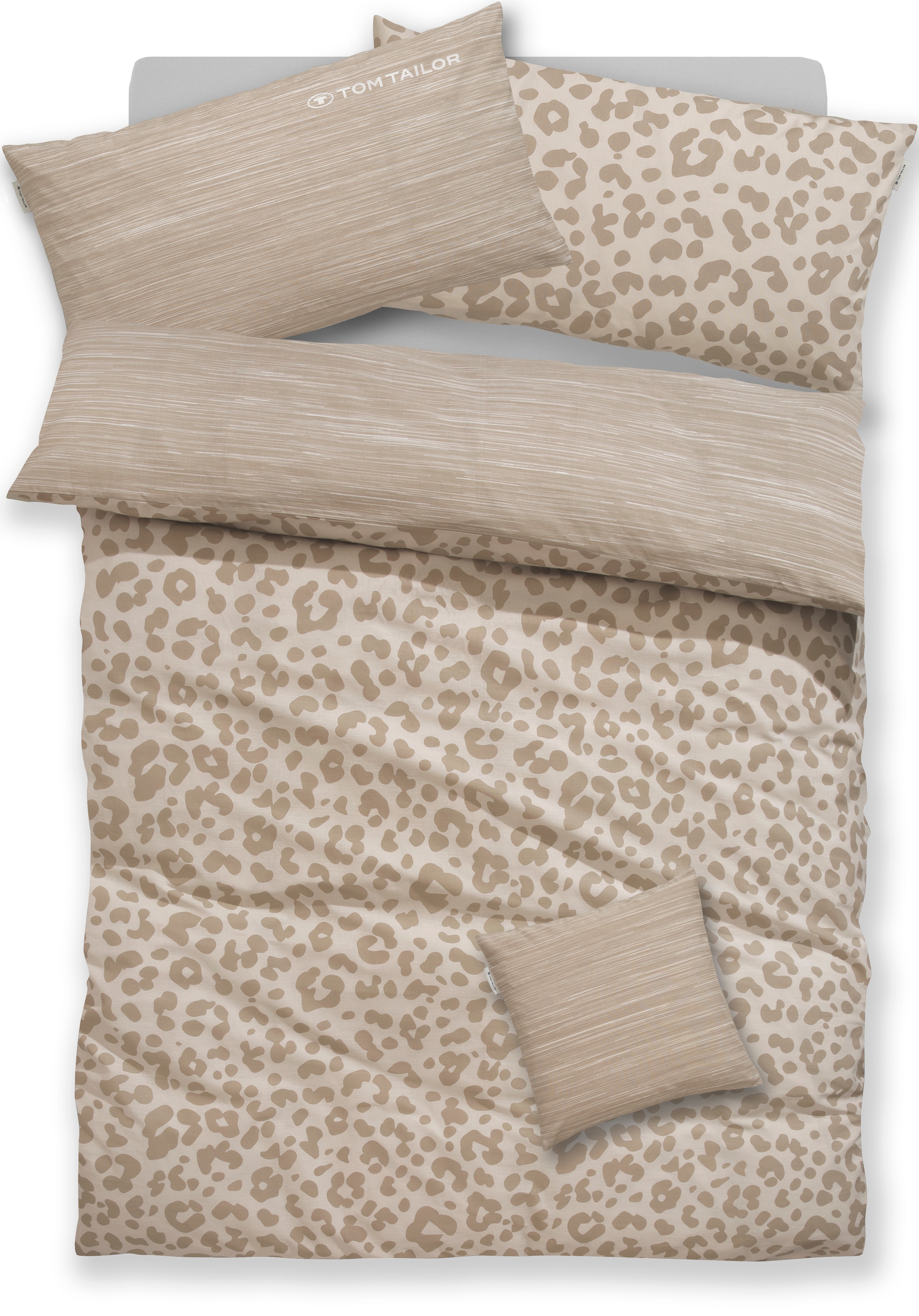 TOM TAILOR HOME Bettwäsche »Ellja« 3 Stk. in Gr. 135x200 oder 155x220 cm, 100% Baumwolle, Leo Design