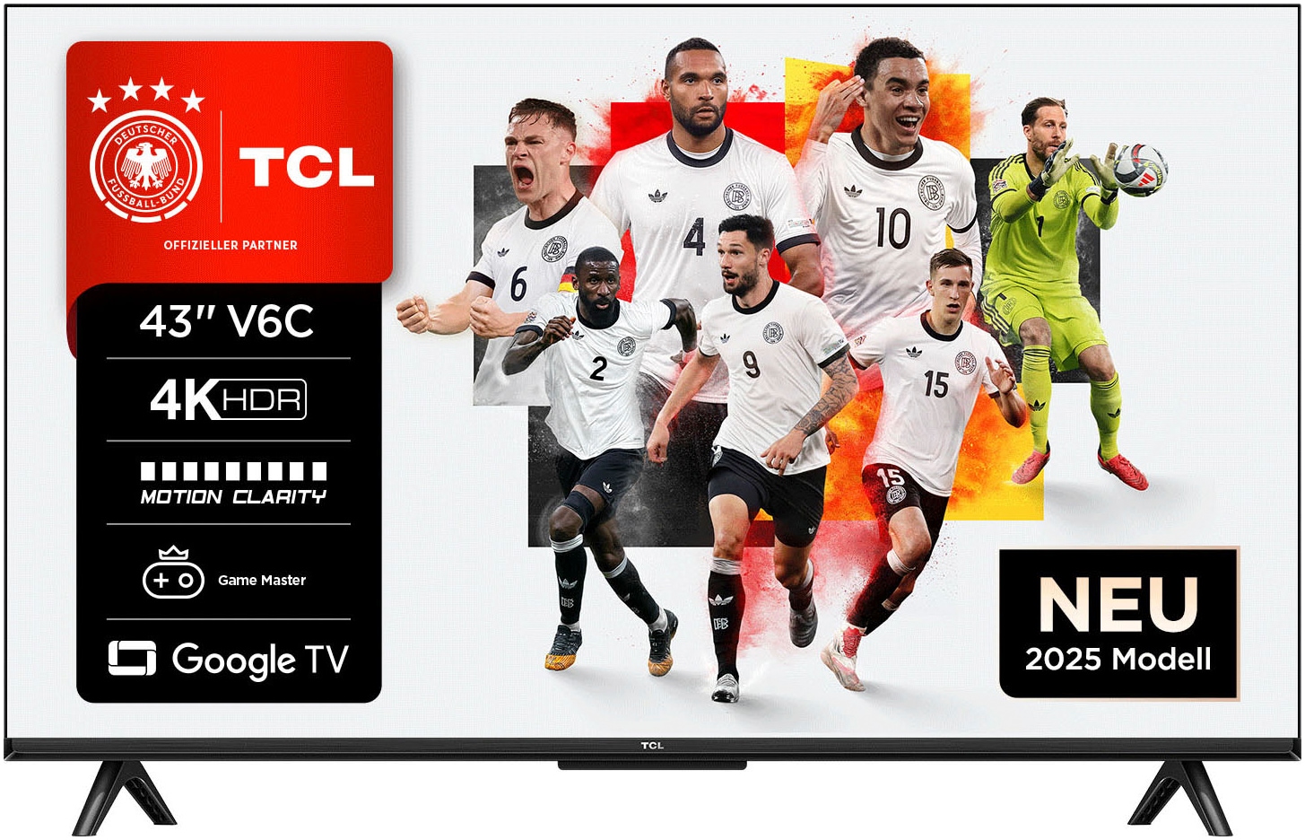 TCL LED-Fernseher »43V6CX1«, 4K Ultra HD, Google TV-Smart-TV, 4K HDR, Multi-HDR, Dolby Vision, Game Master, Smart TV, Apple TV, AiPQ