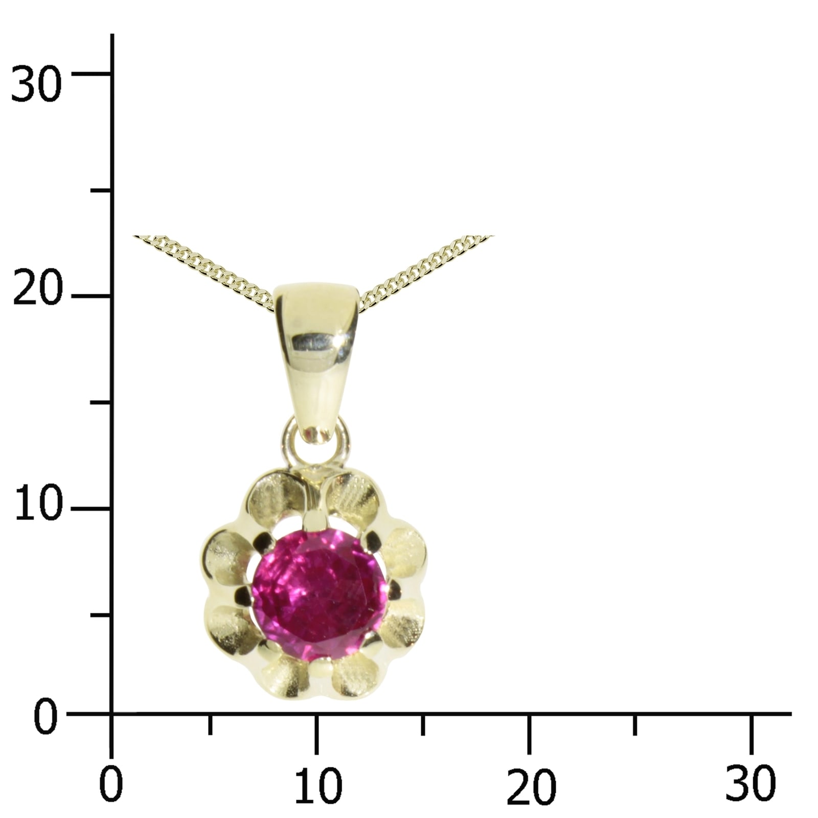 OSTSEE-SCHMUCK Kette und Anhänger Set »- Pia 6 mm - Gold 333/000 - sy. Rubin«