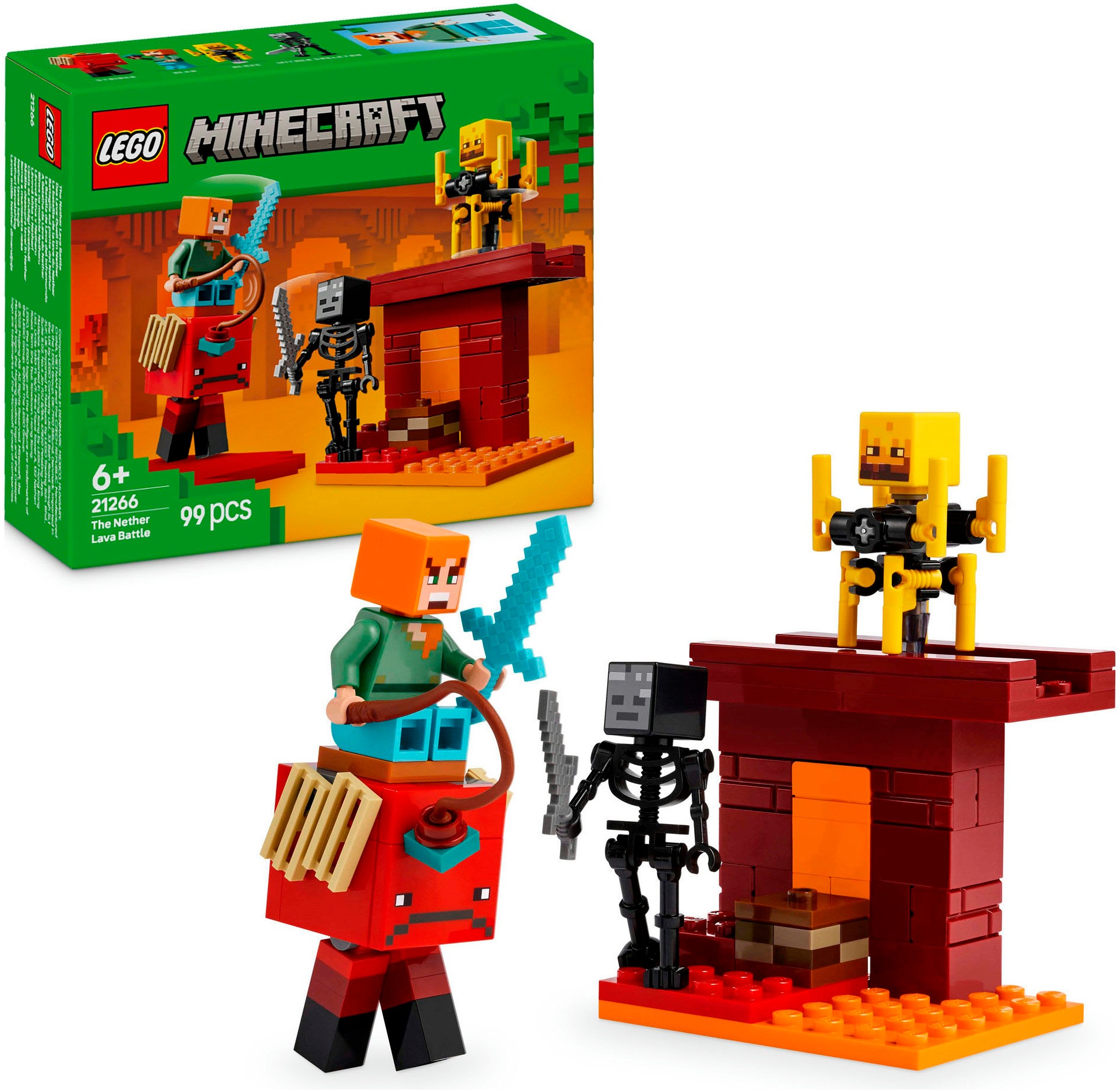 LEGO® Konstruktionsspielsteine »Das Lava-Duell im Nether (21266), LEGO Minecraft«, (99 St.), Made in Europe