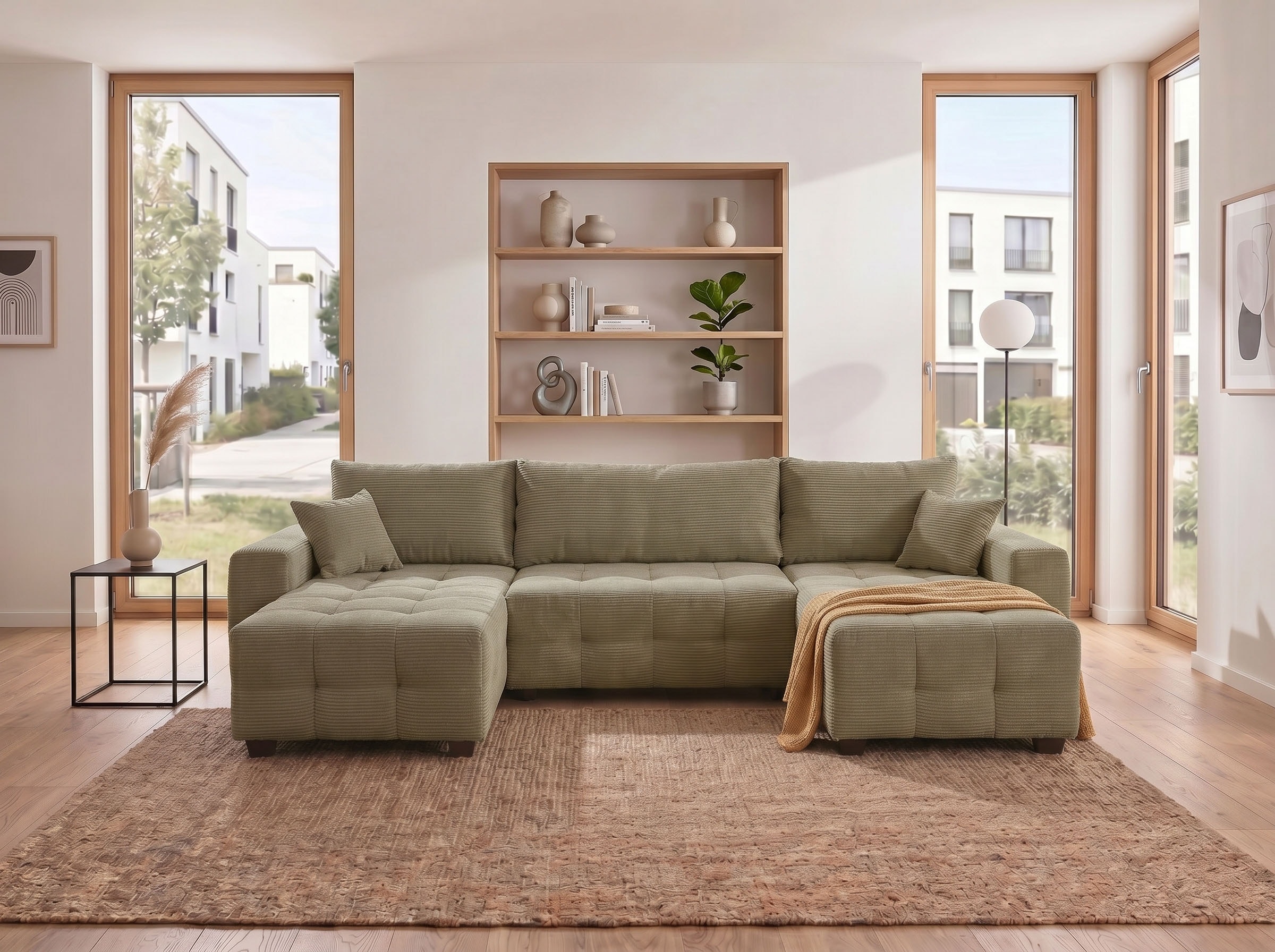 OTTO home Wohnlandschaft »Bella U-Form, Breite 314 cm« Wonlandschaft, Schlaffunktion,Bonnelfederkern,Rückenkissen