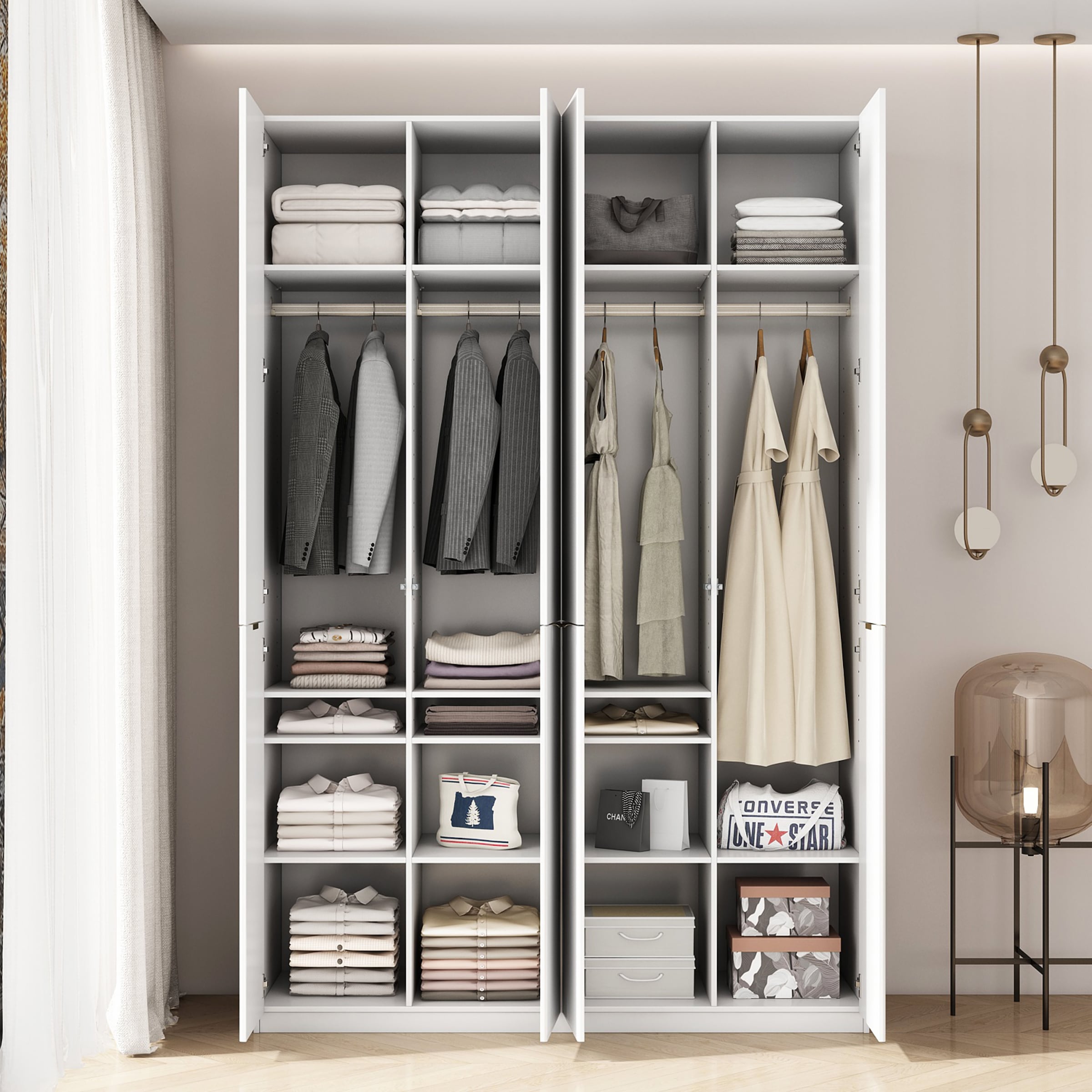 OTTO home Kleiderschrank »Jorella Schlafzimmerschrank Garderobe mit Softclose« eleganter Schlafzimmerschrank Rillendesign Trend Breite 161cm
