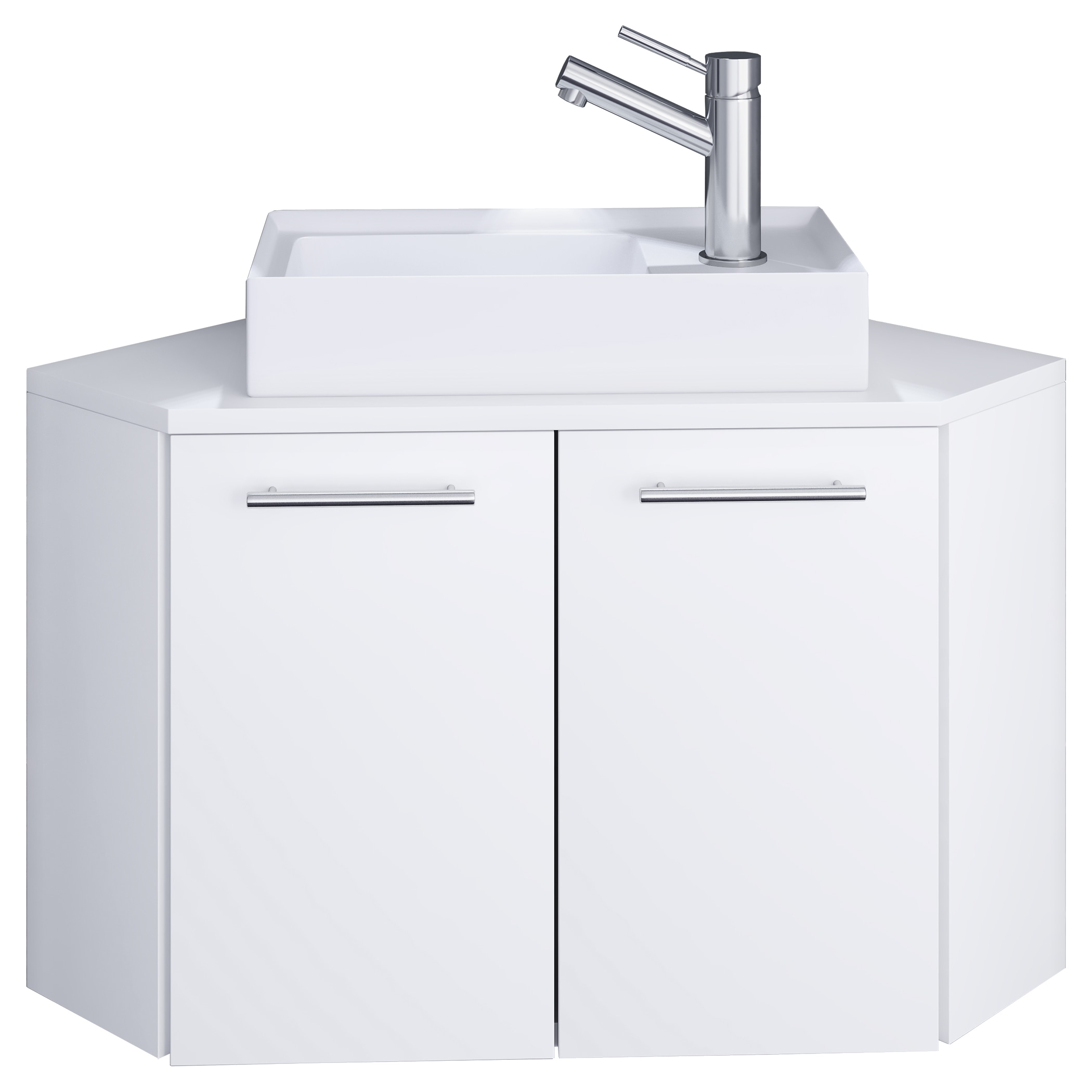 VCM Waschtisch »2-tlg. Eck Gäste WC Waschplatz Waschtisch Vilosa« 2 Stk. tlg.