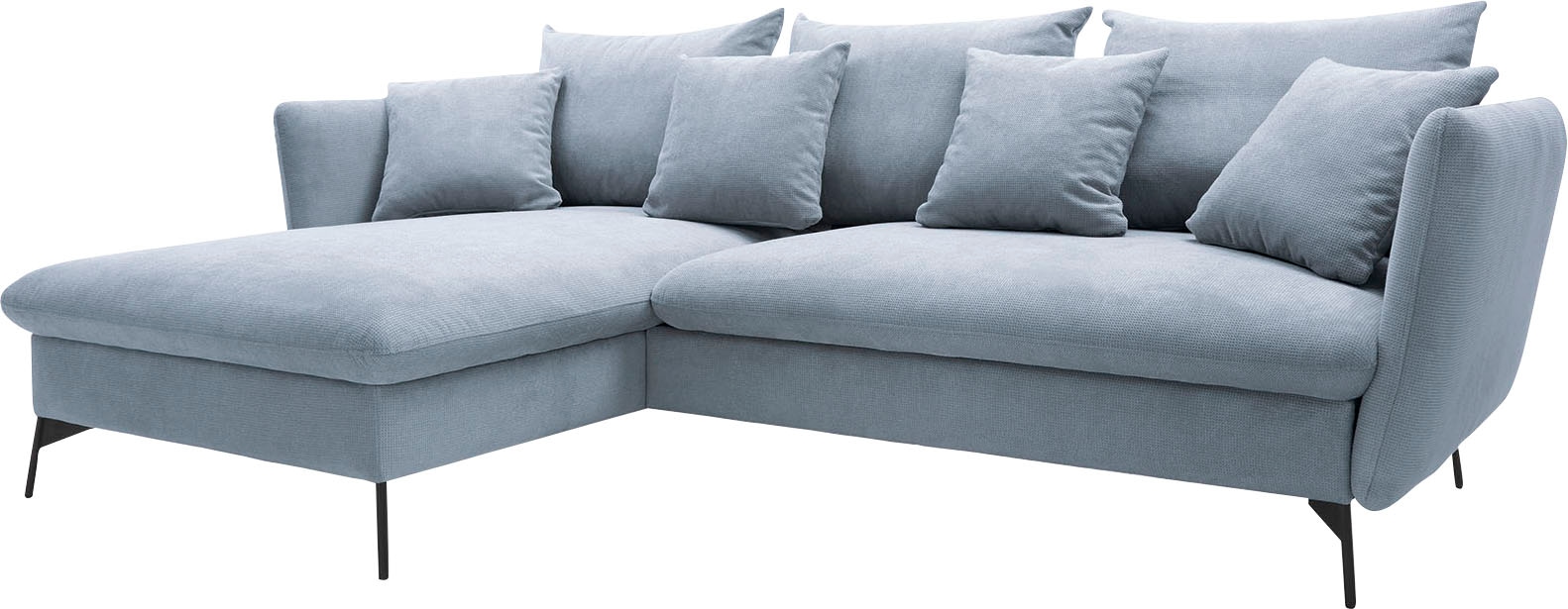 andas Ecksofa »LIVORNO,258 cm, L-Form,«, Schlaffunktion u. Bettkasten (139/224cm), Samt, Struktur, Webstoff