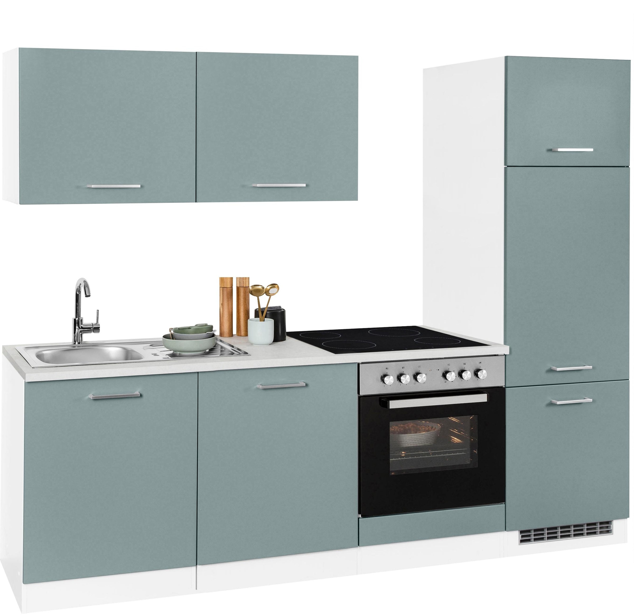 HELD MÖBEL Küchenzeile 240 bestellen Breite Kühlschrank für OTTO cm E-Geräte, ohne bei »Visby«