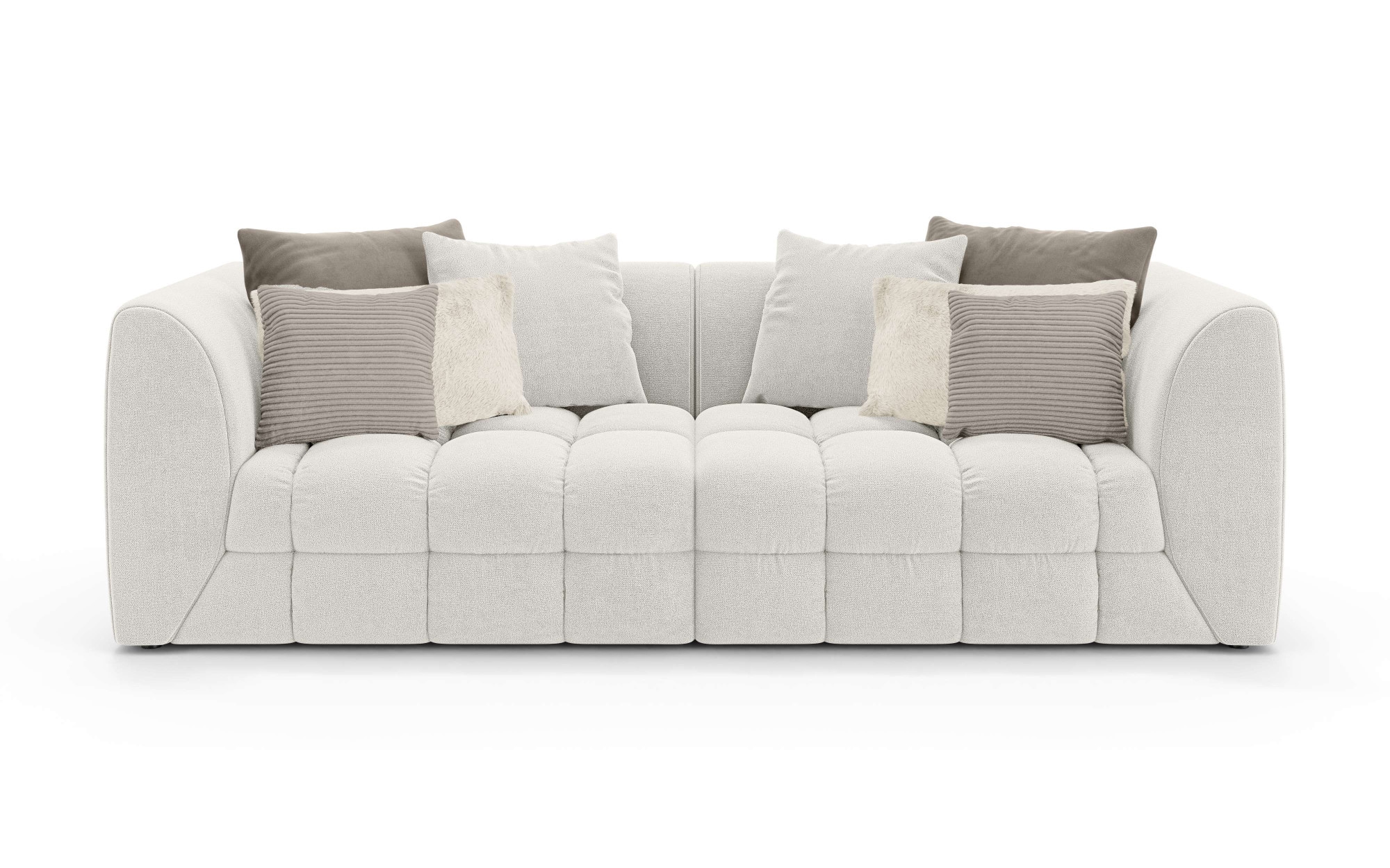 s.Oliver Big-Sofa »COBBO 3-Sitzer Design-Sofa Bubble-Optik, Maße B/T/H: 259/126/104 cm«, mit vielen Kissen, moderne Steppung und hoher Sitzkomfort