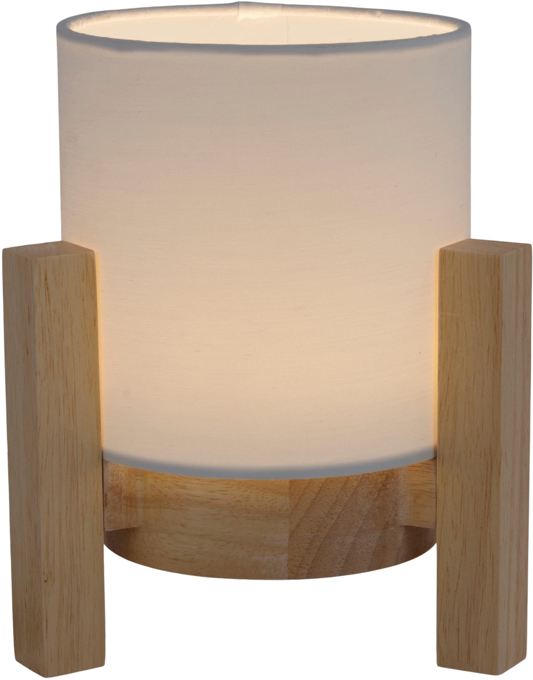 näve LED Tischleuchte »Madita« LED-Modul 1 Stk. Warmweiß Akkubetrieb, inkl. USB-C-Kabel, Holzgestell, Textilschirm, dimmbar