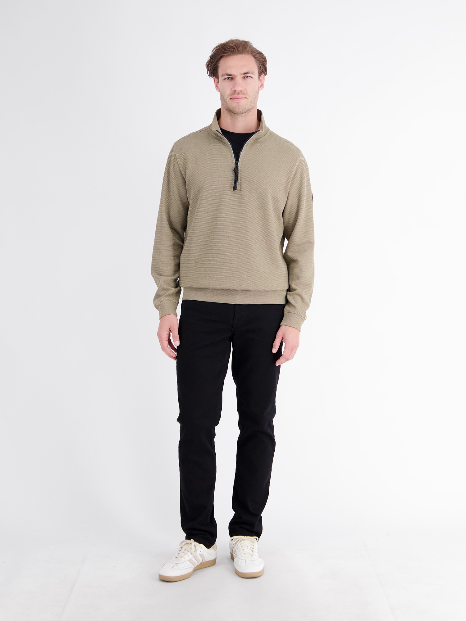 LERROS Sweatshirt »Hochwertiger Troyer aus Mischgewebe mit feiner Rippstruktur«
