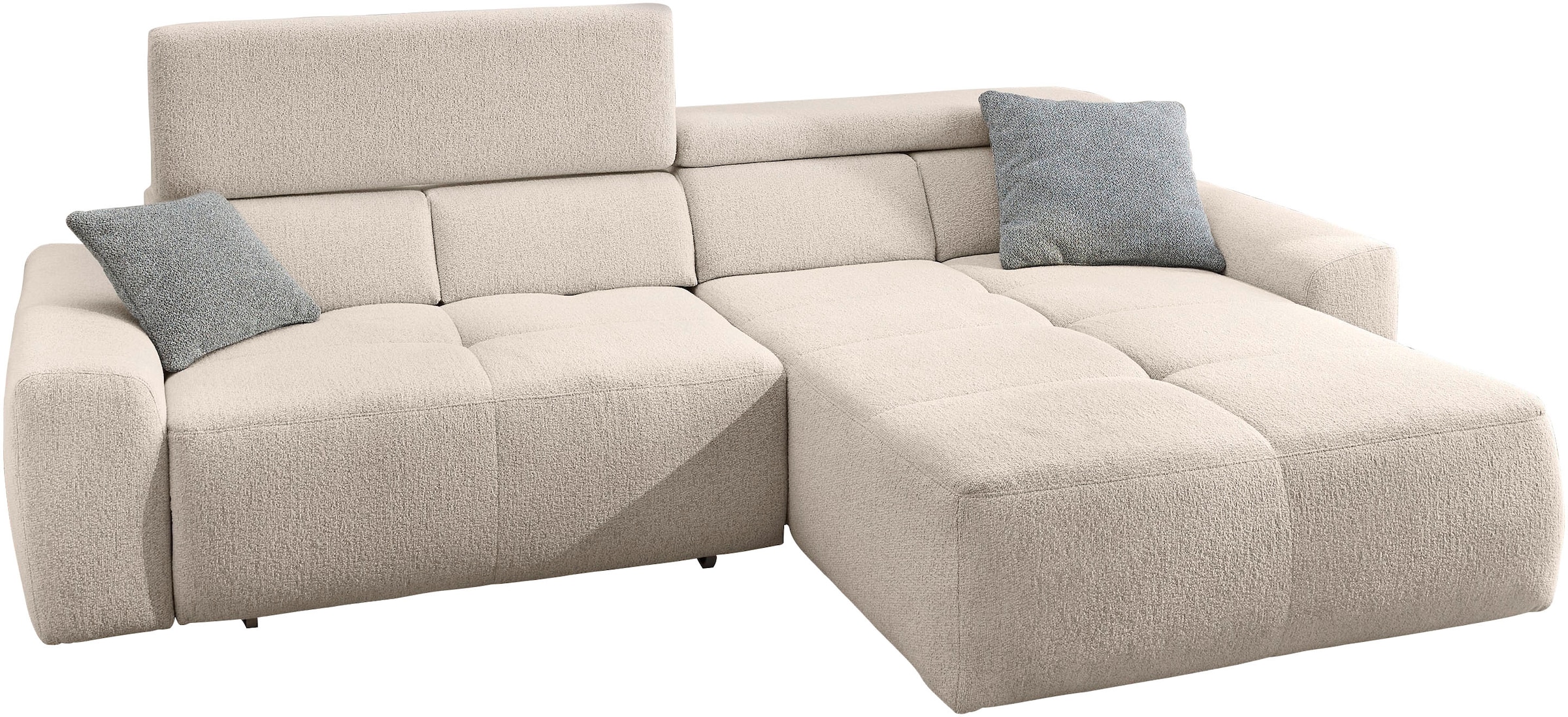 Jockenhöfer Gruppe Ecksofa »Uno, L-Form, 140kg Belastbarkeit je Sitzplatz«, elektromotorische Sitztiefenverstellung,USB-Ladeports,mit Kopfstützen