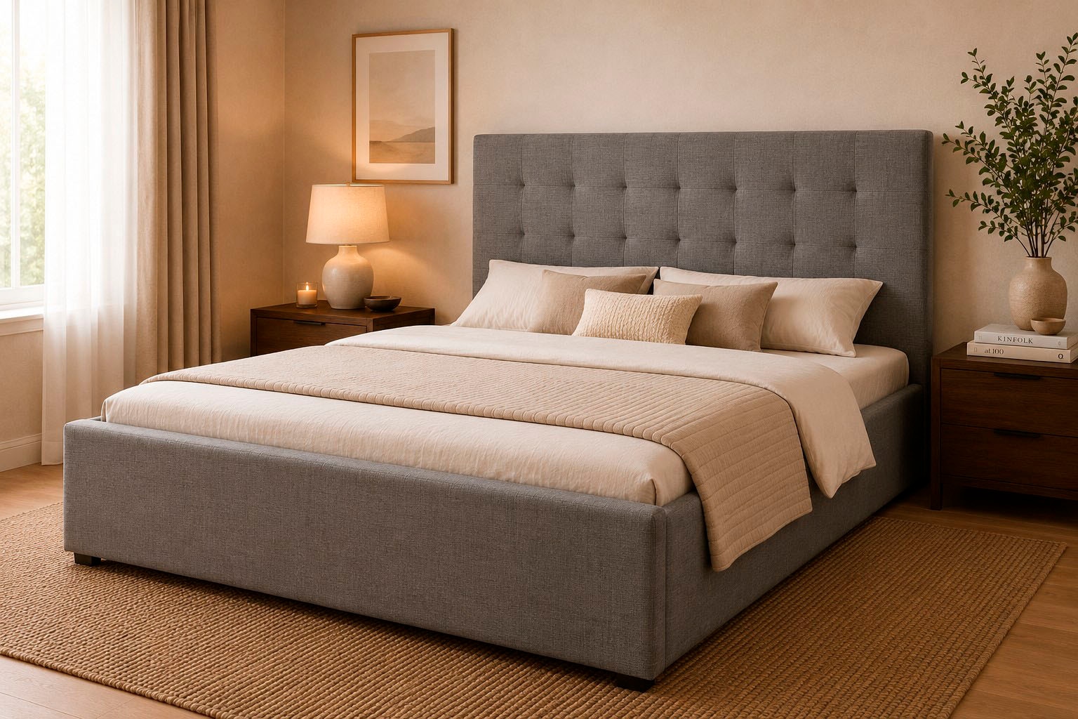 OTTO home Polsterbett »Hamar, Knopfsteppung im Kopfteil, bis 250 KG belastbar« 3 Breiten: 100cm/ 140cm/ 180cm,  in verschiedenen Größen und Stoffen und Farben