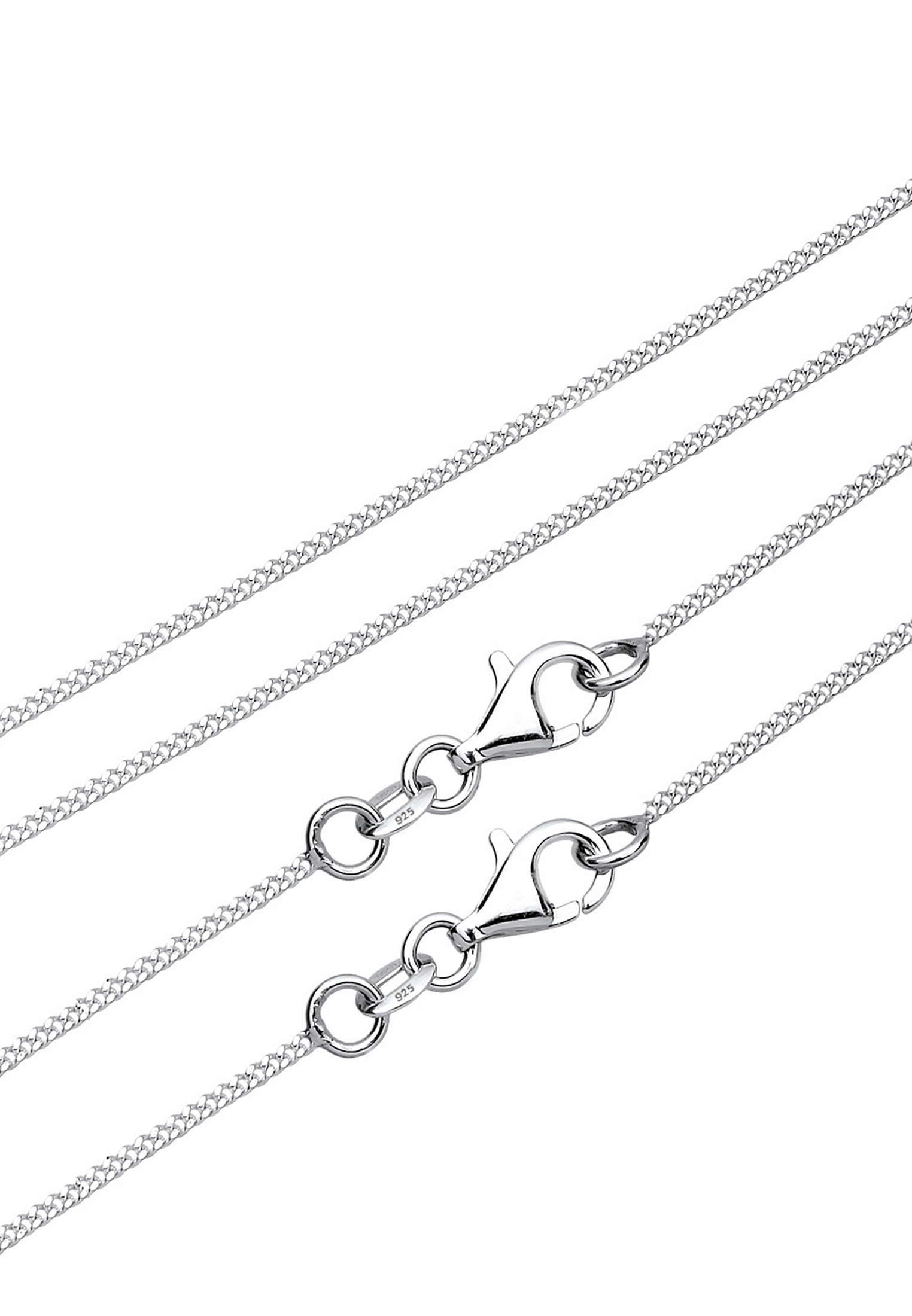 Elli Ketten-Set »Halskette Set Partnerketten Herz Schriftzug 925 Sterling Silber«