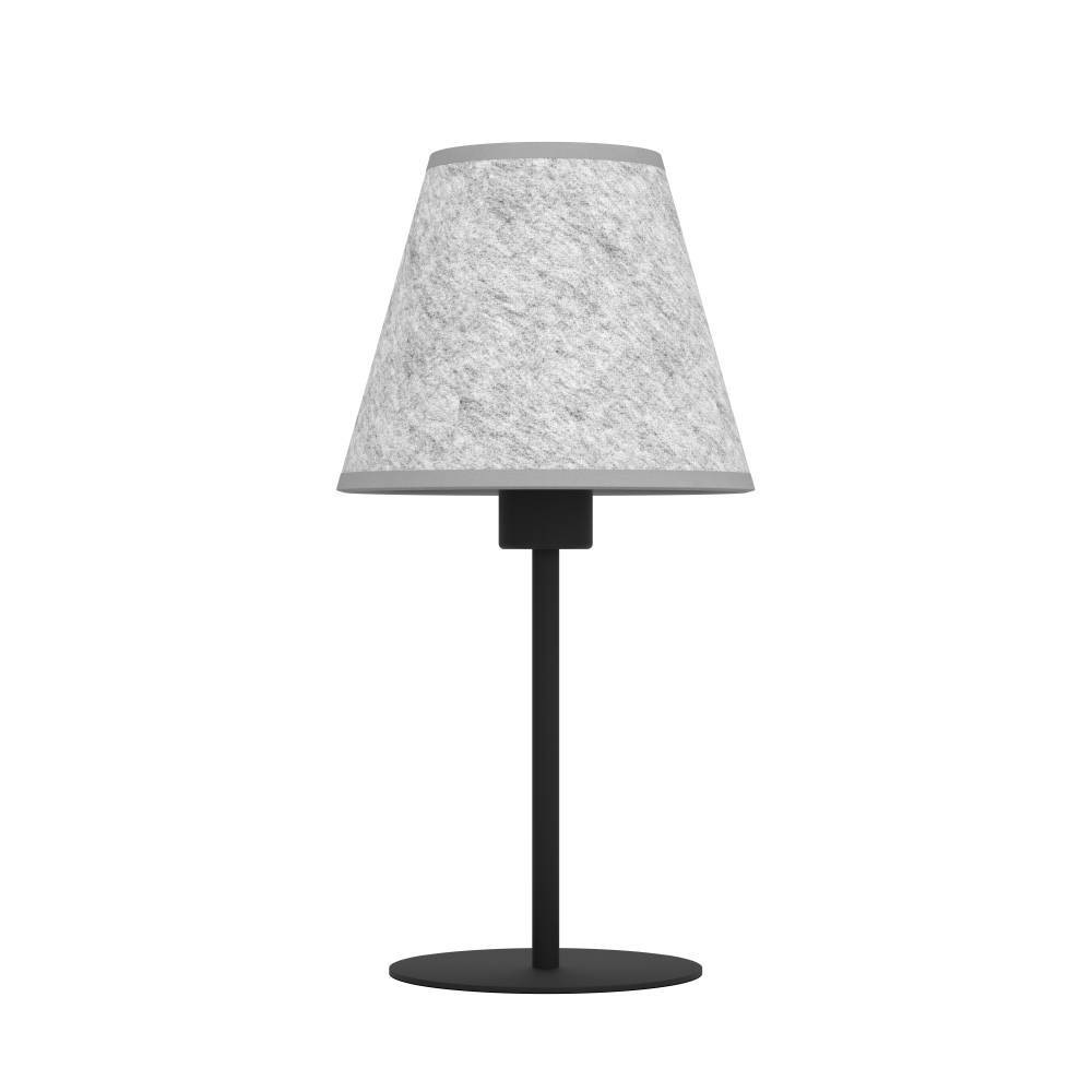 EGLO Tischleuchte »ALSAGER«, 1 flammig, Leuchtmittel E27 | ohne Leuchtmittel, Tischlampe, Japandi, Metall in Schwarz und Filz in Grau, E27 Fassung
