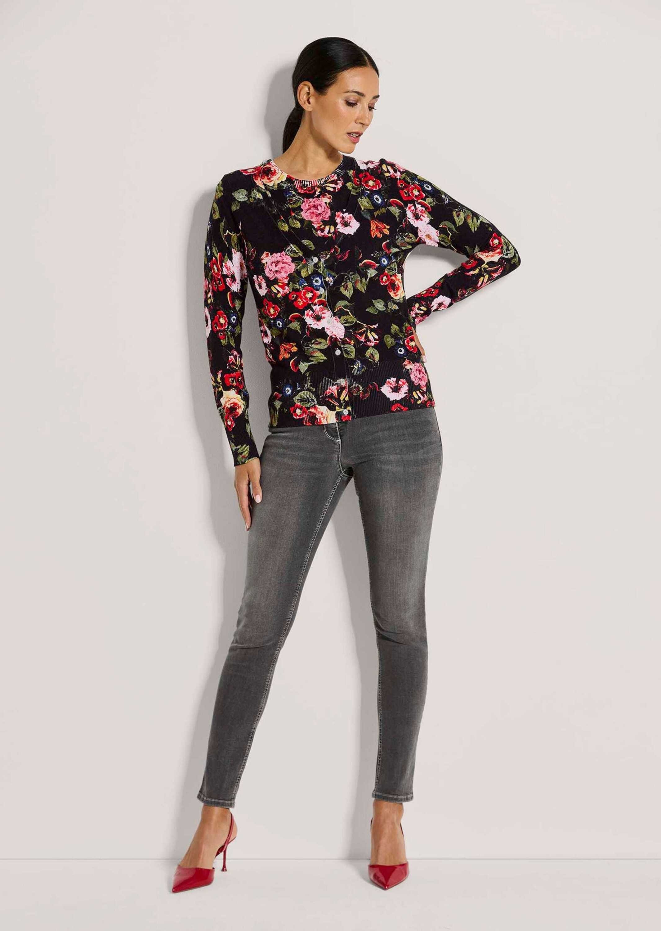 MADELEINE Strickjacke »Strickjacke Strickjacke mit Unikat-Print«