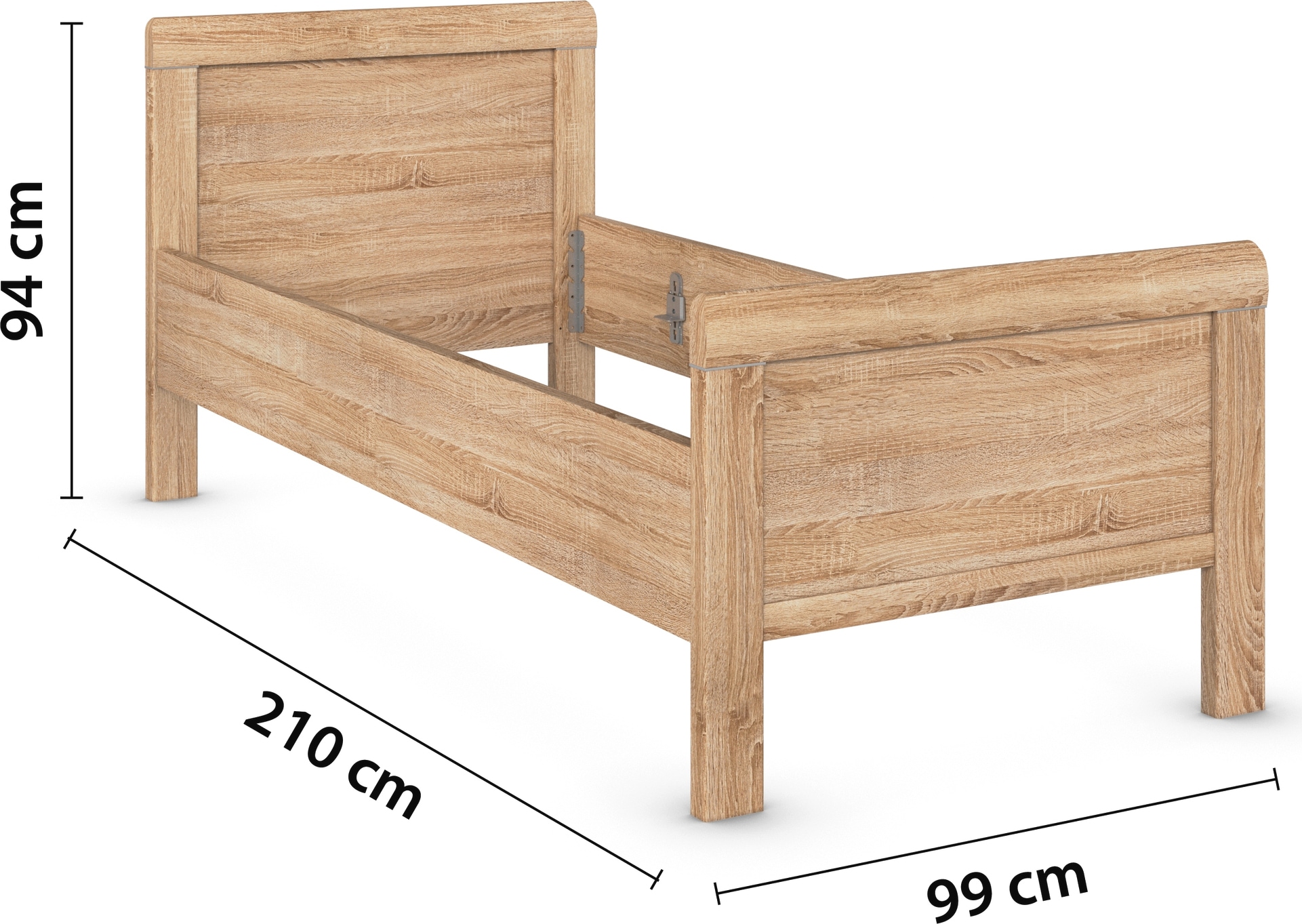 rauch Bett »Bett Einzelbett Stollenbett EVELYN«, in Komforthöhe aus Holzwerkstoff in elegantem Stil MADE IN GERMANY