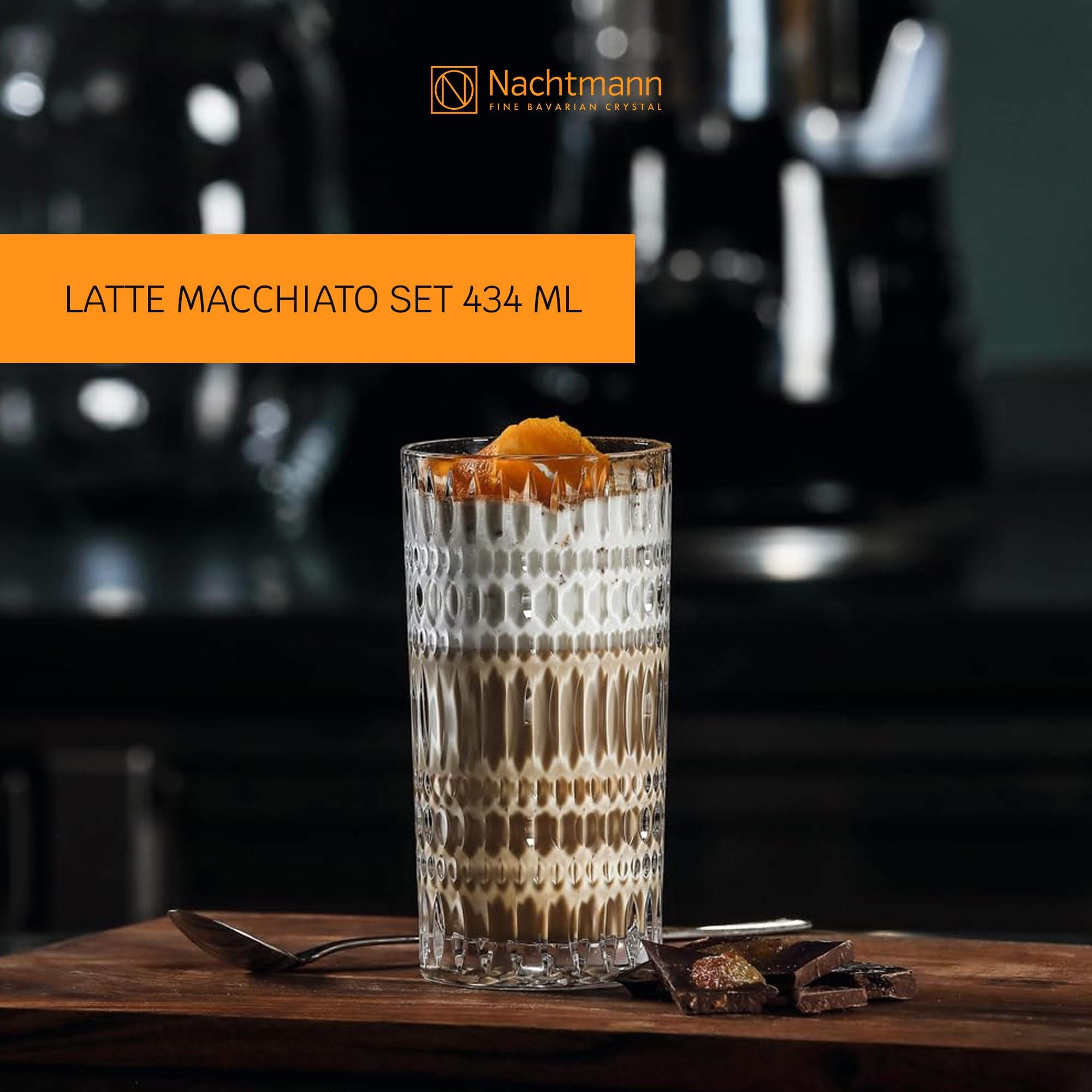 Nachtmann Latte-Macchiato-Glas »Latte Macchiato Gläser Ethno Barista 434 ml 2er Set transparent«