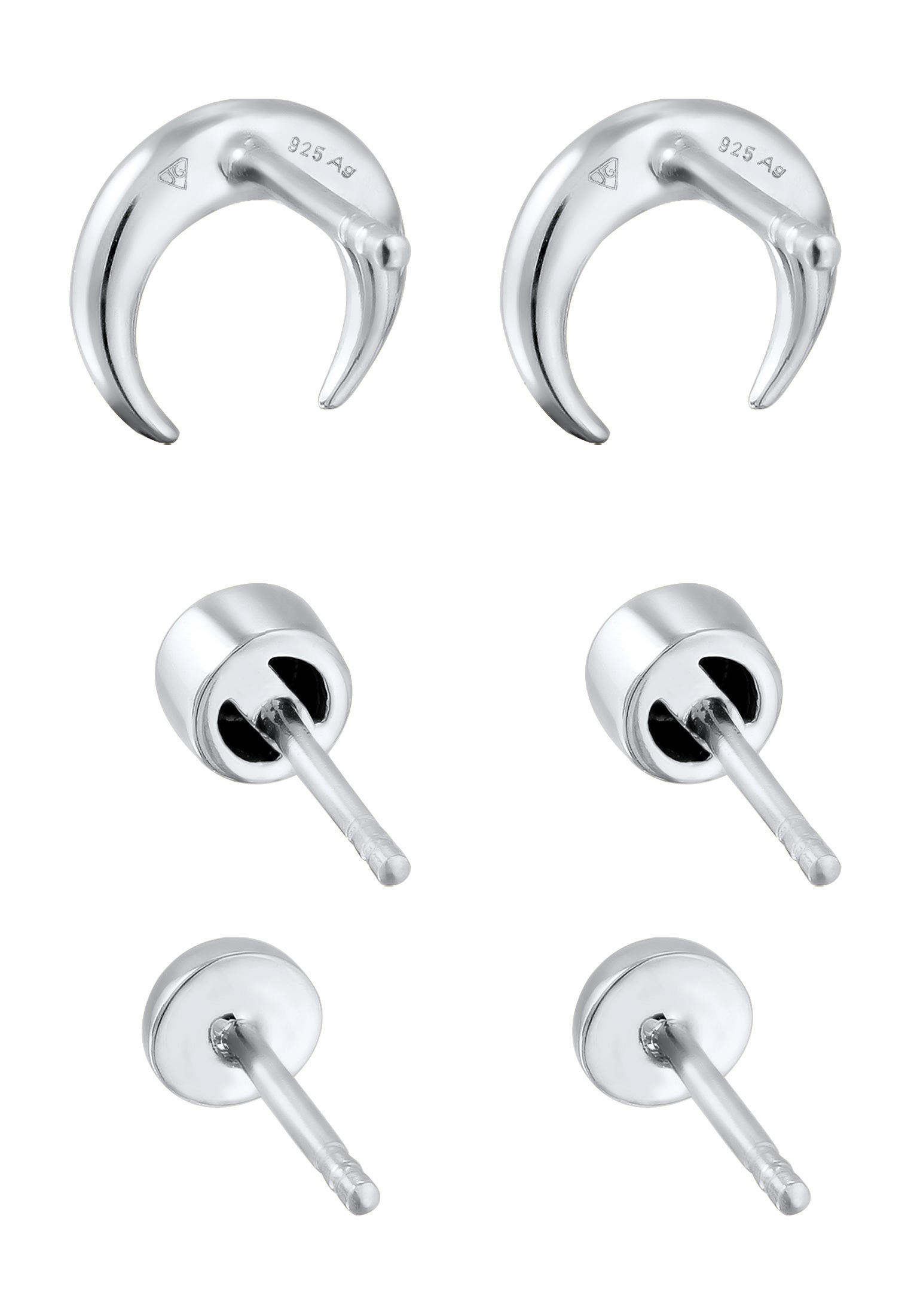 Elli Ohrstecker-Set »Ohrringe Ohrstecker Set Halbmond Astro Kristalle 925 Sterling Silber«