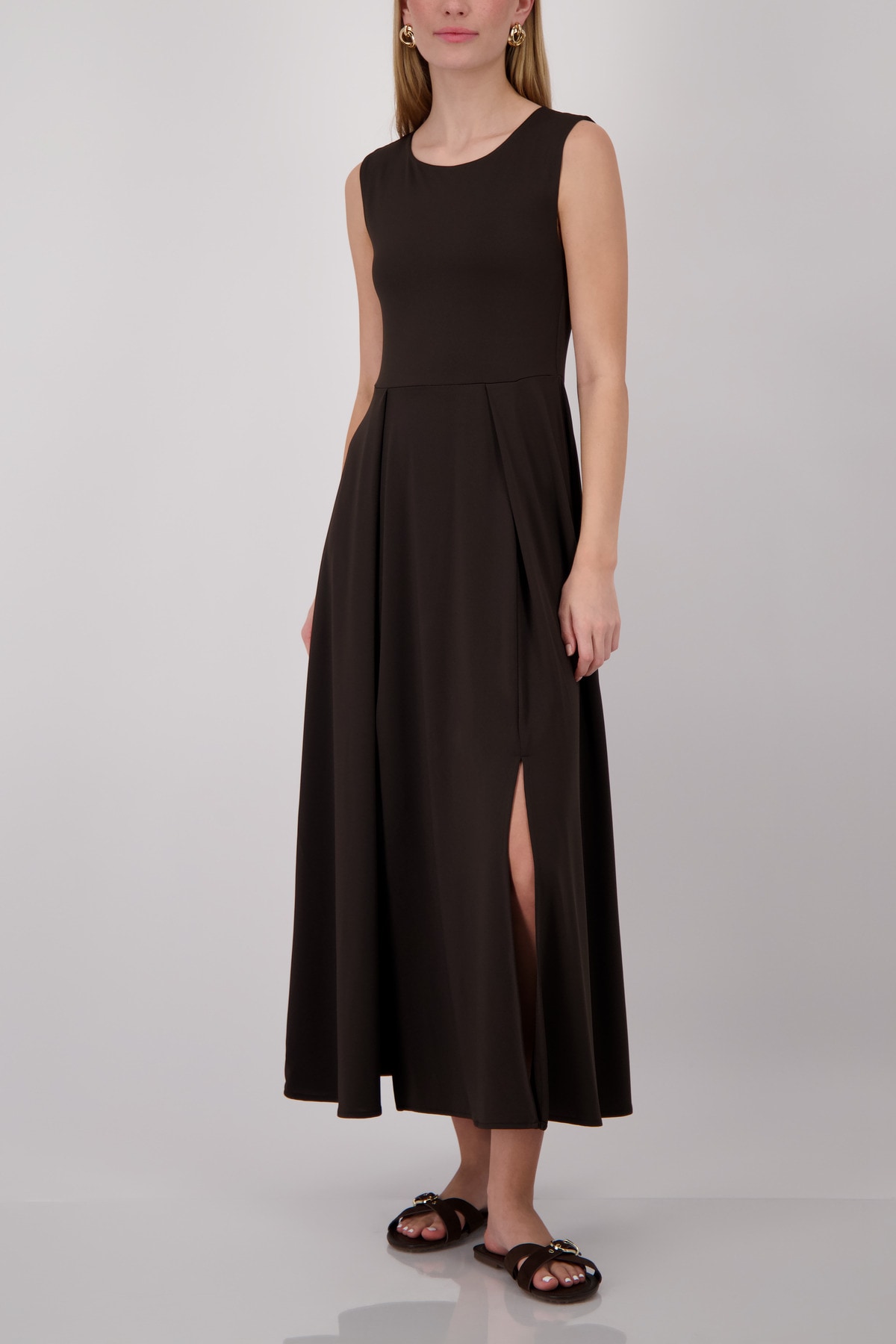Monari Maxikleid »Kleid uni« Ohne Tasche Regular fit mit Schlitzen