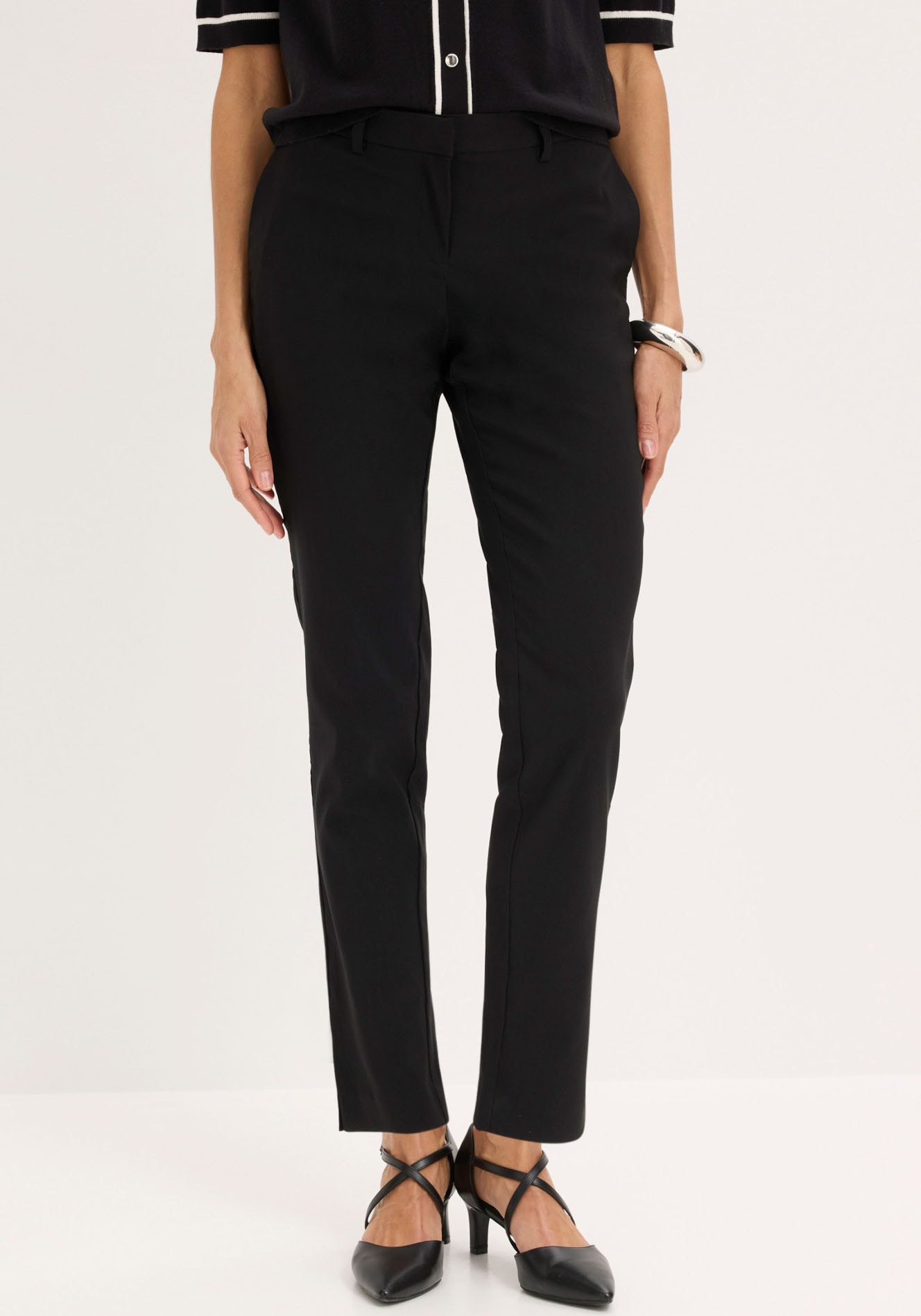 bonprix Stretch-Hose  mit Elasthan-Anteil, Slim Fit Passform, femininer Stil