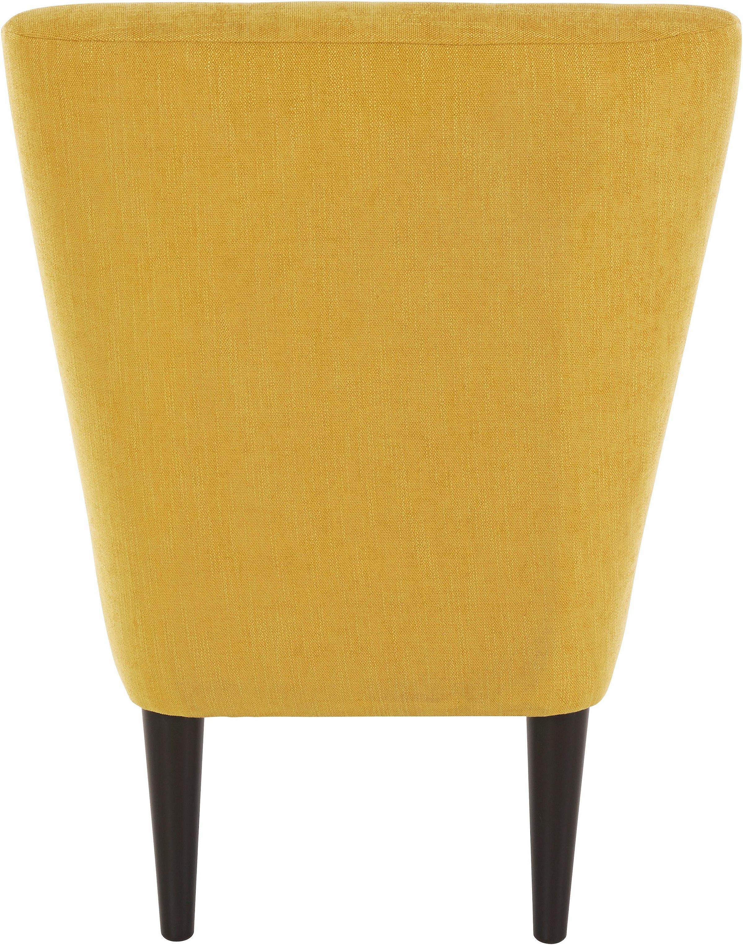 ATLANTIC home collection Cocktailsessel »Jan« mit Wellenunterfederung, Massivholzfüße