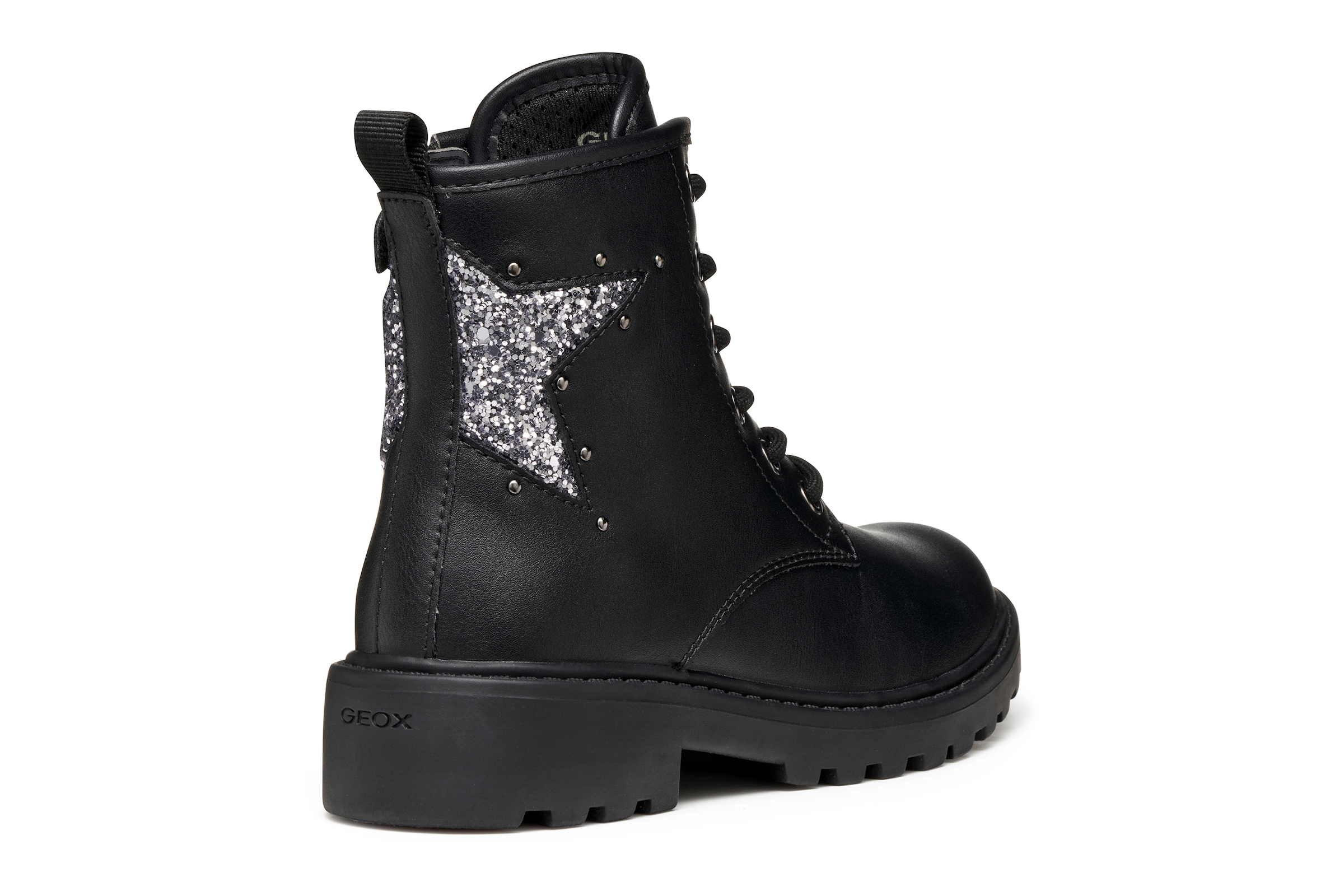 Geox Schnürboots »J CASEY GIRL«  Schnürstiefelette mit Glitter-Stern, Größenschablone zum Download