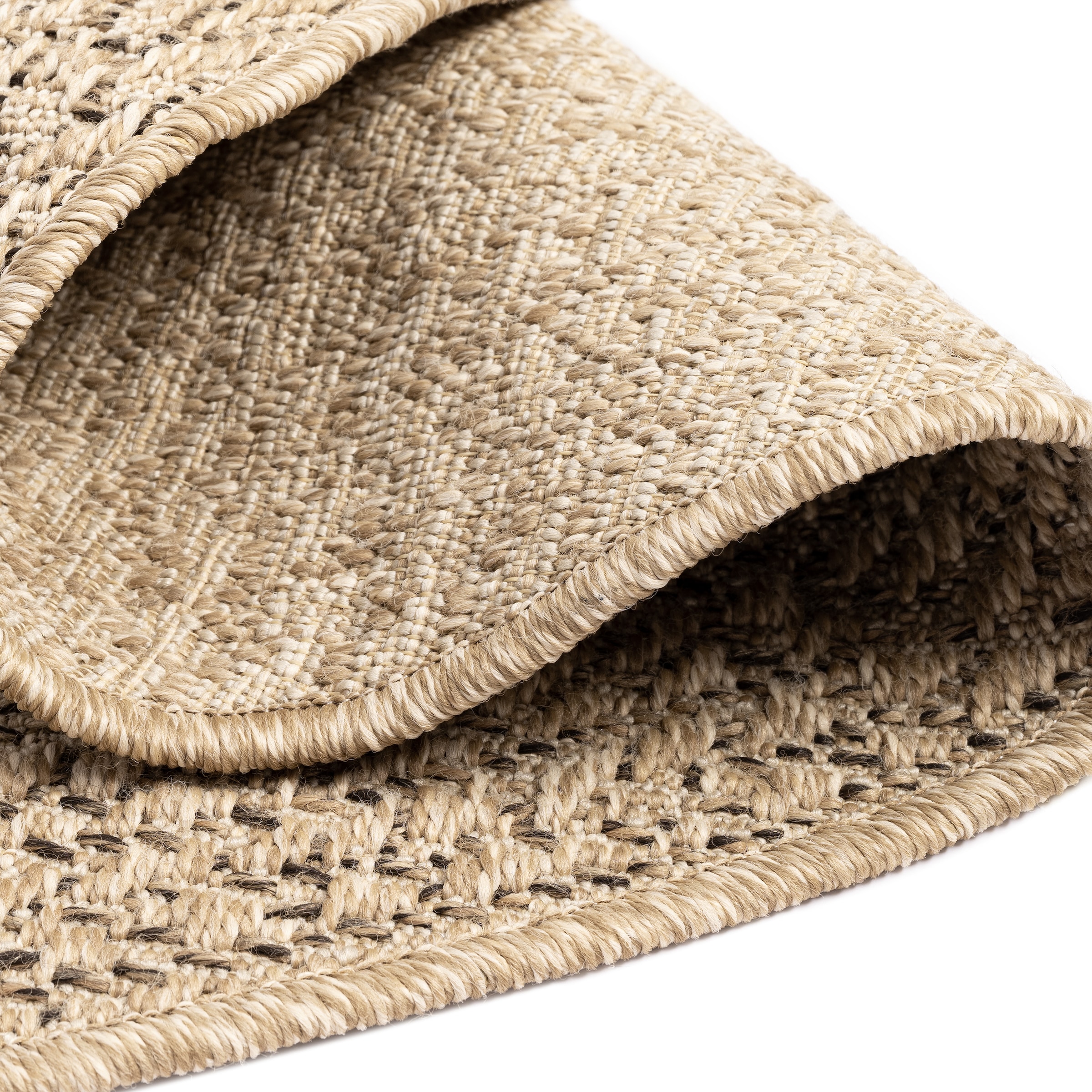 merinos Teppich »Kenzy« rund 10 mm Höhe robuster In- und Outdoor Teppich im natürlichen Jute-Look, wetterfest