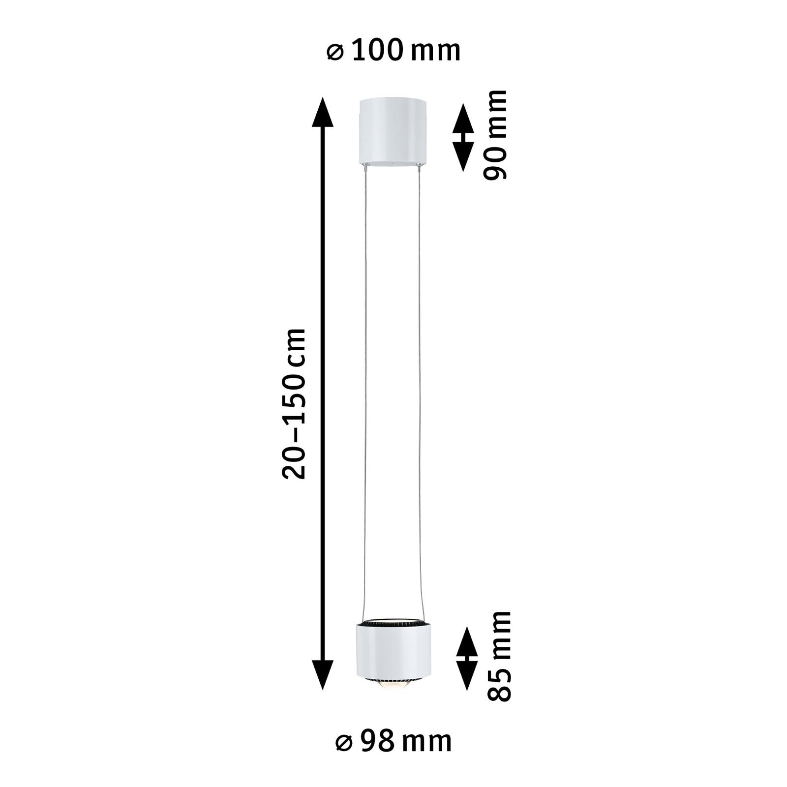 Paulmann Schienensystem-Leuchten »URail Pendel Aldan 860lm/460lm 8,5W 2700K dimmbar 230V Weiß«, dimmbar