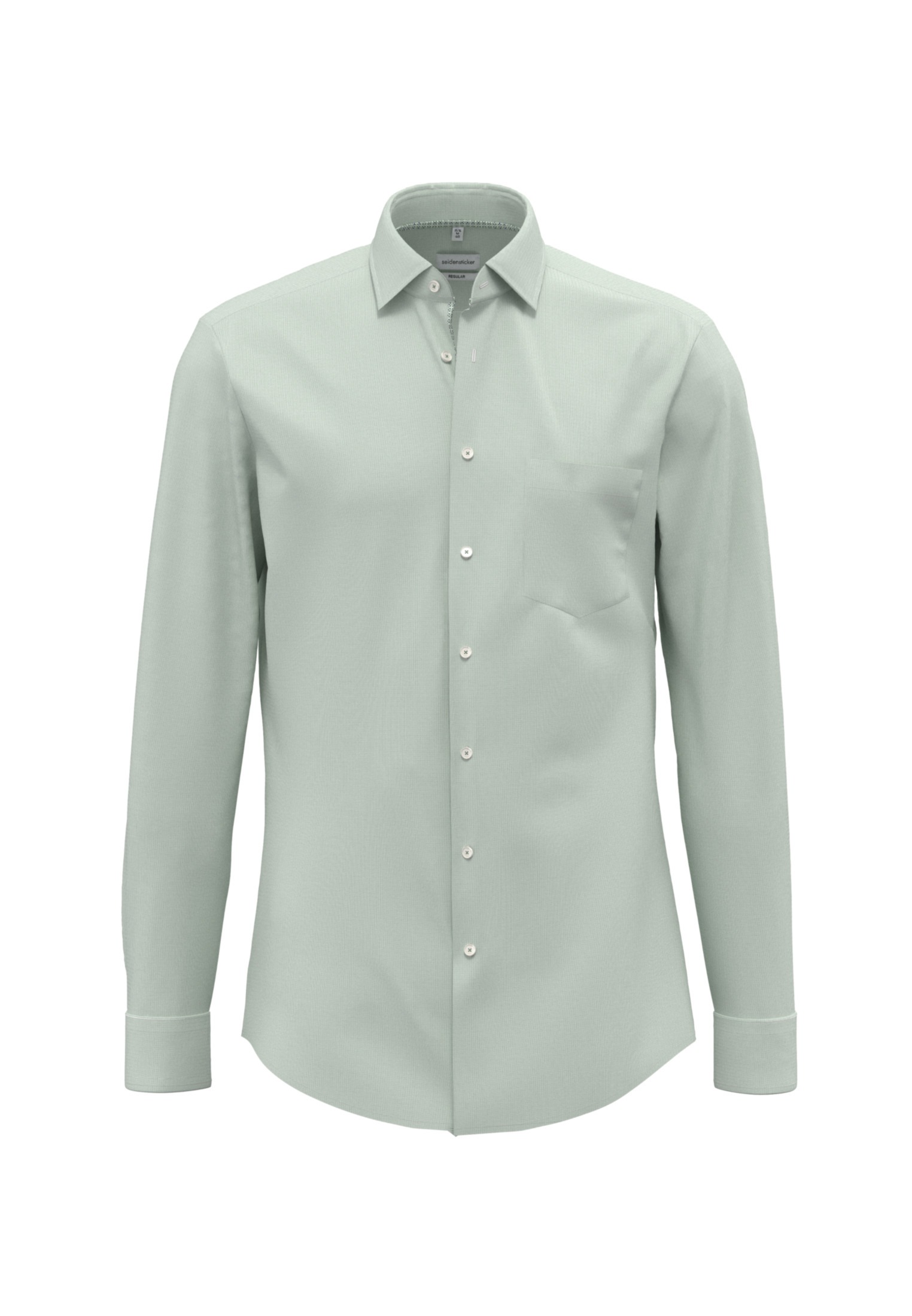 Seidensticker Herren Businesshemd »Regular« Regular Langarm Kentkragen Uni in grün, Größe 3XL (47)
