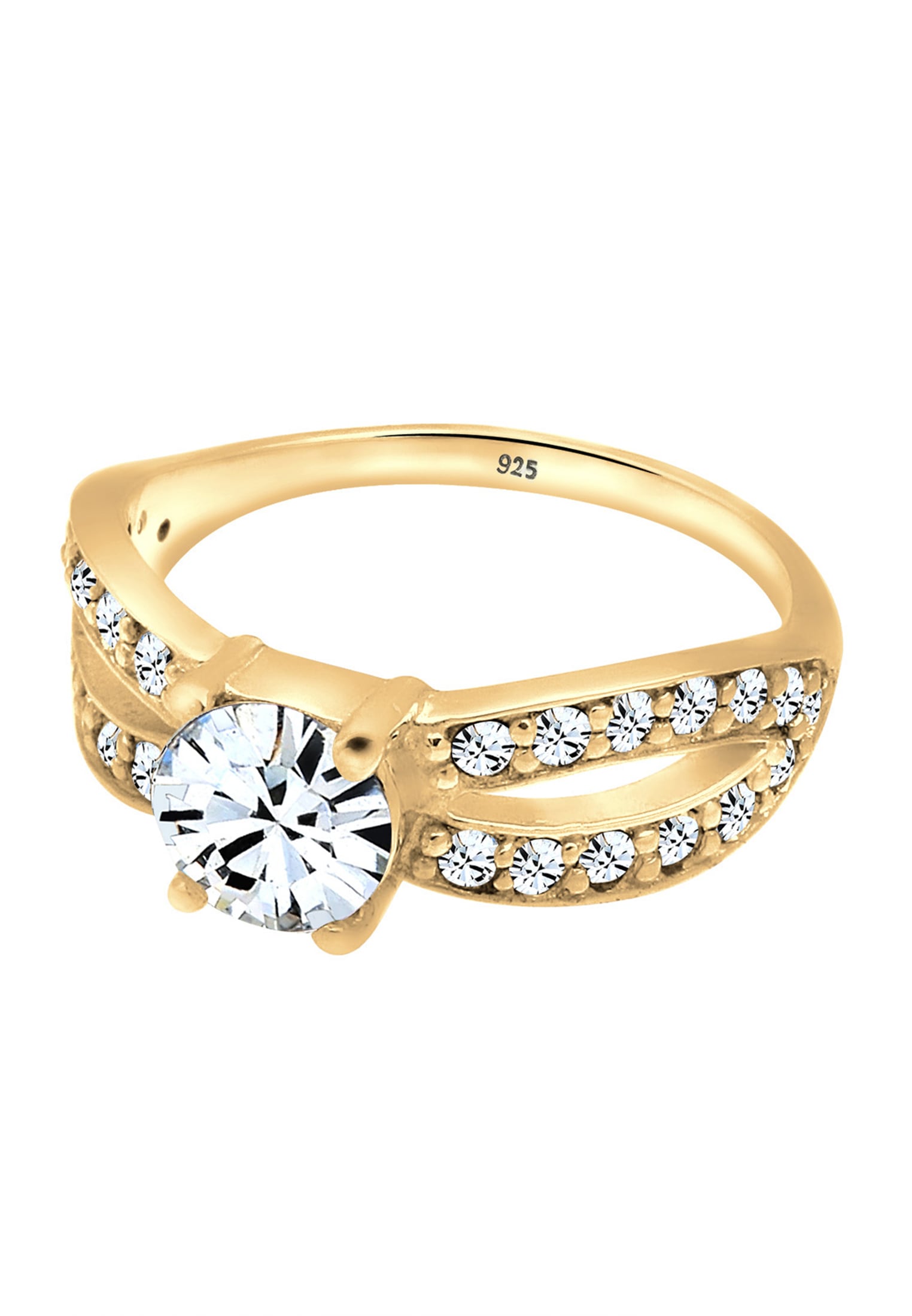 Elli Silberring »Ring Solitär Glamourös Kristall 925 Silber«