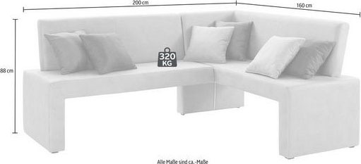 Home affaire Eckbank »Barcelona« In verschiedenen Stoffen und Farben