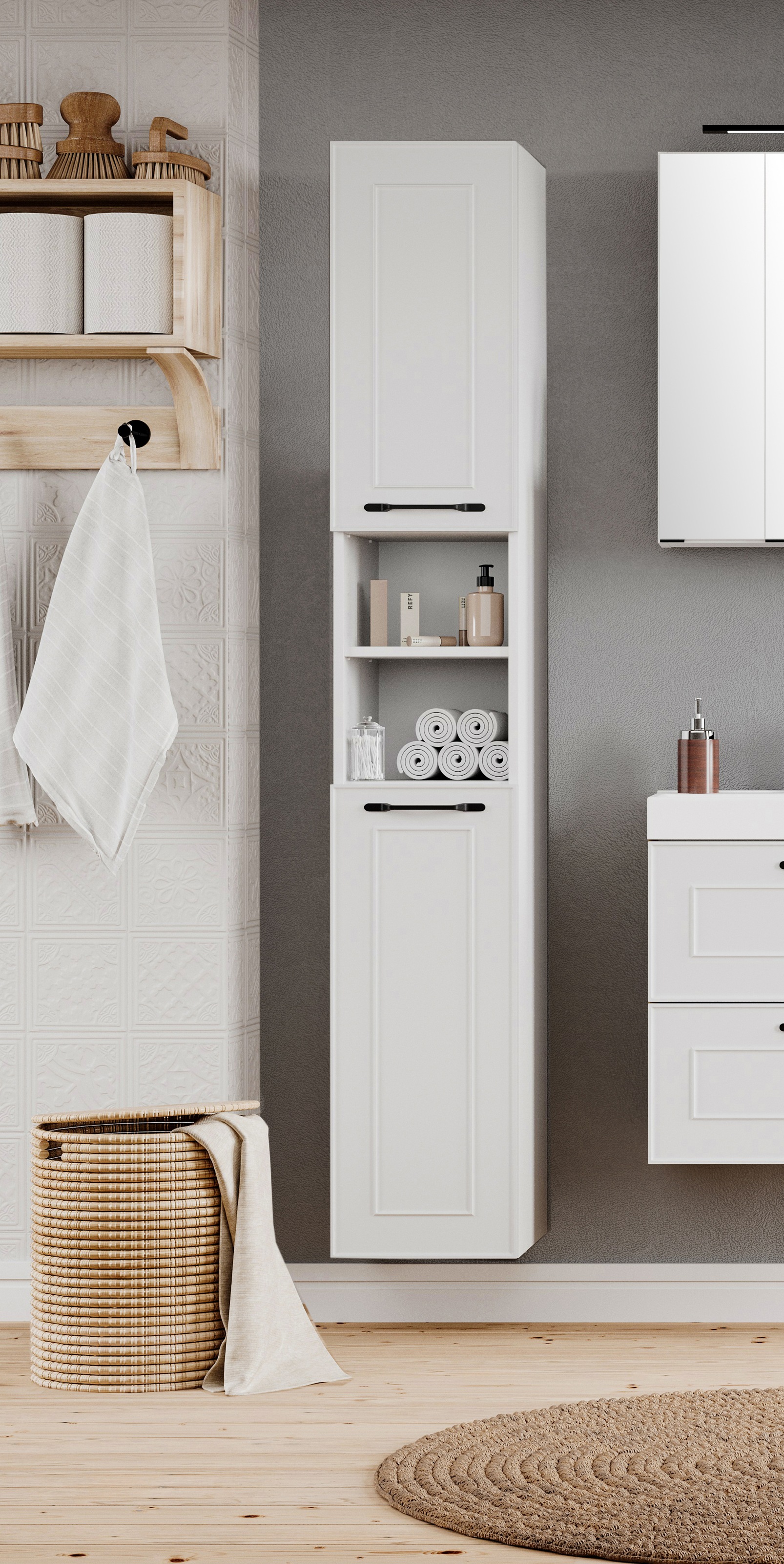 welltime Hochschrank »CADIZ, gedämpfte Scharniere«